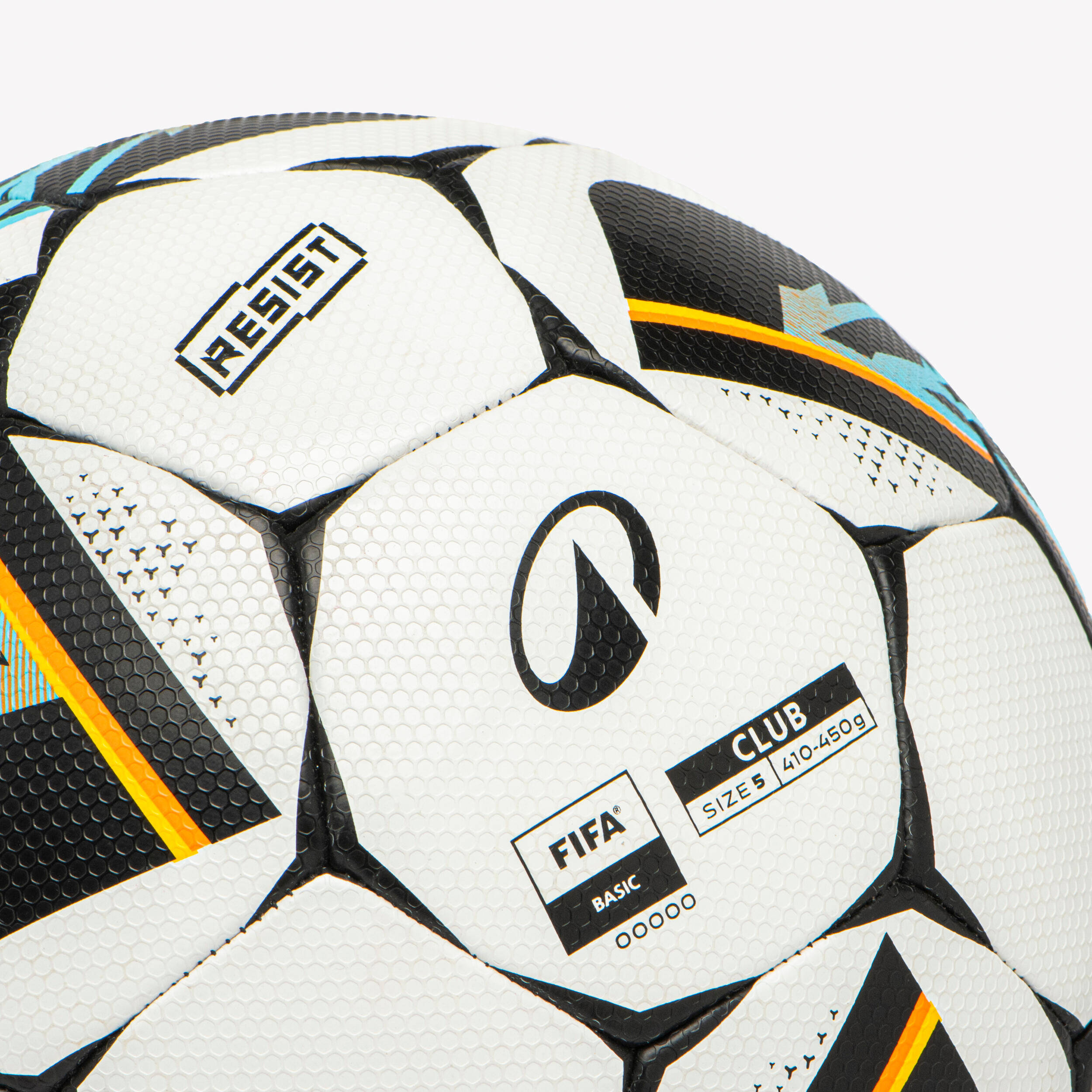 Club Ball Resist Size 5, Hybrid Technology, Rubber Coating - White -  3