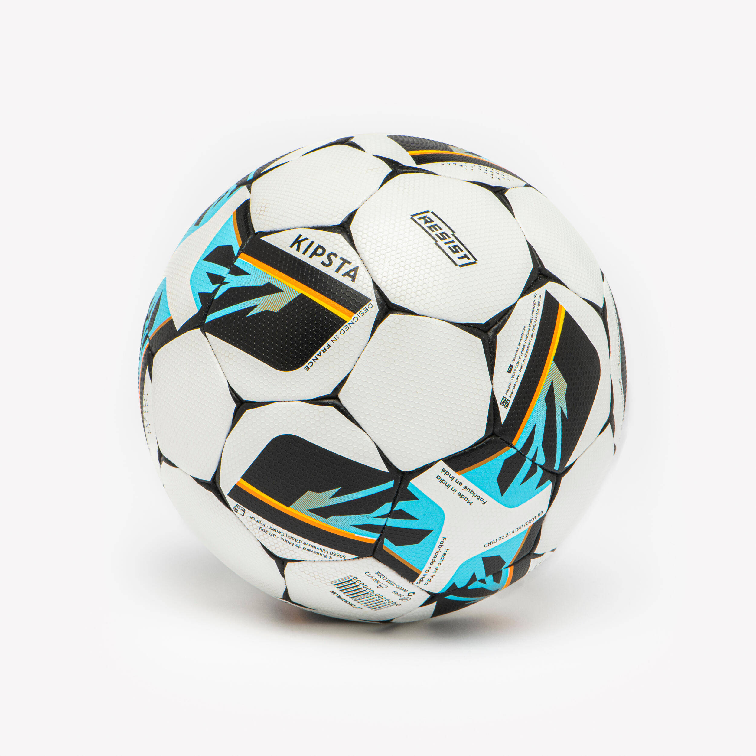 Club Ball Resist Size 5, Hybrid Technology, Rubber Coating - White -  2