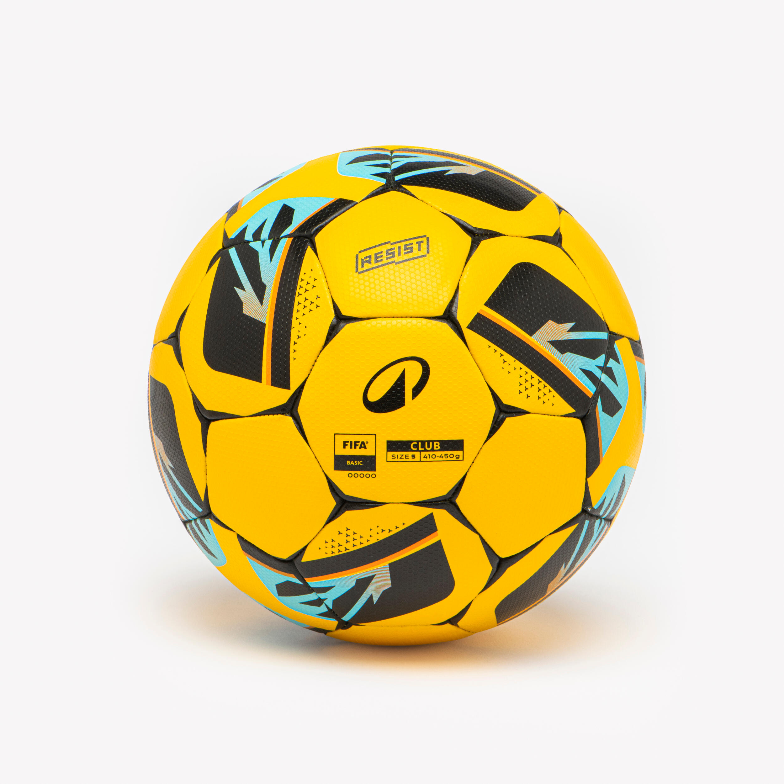Club Ball Resist Size 5, Hybrid Technology, Rubber Coating - Yellow