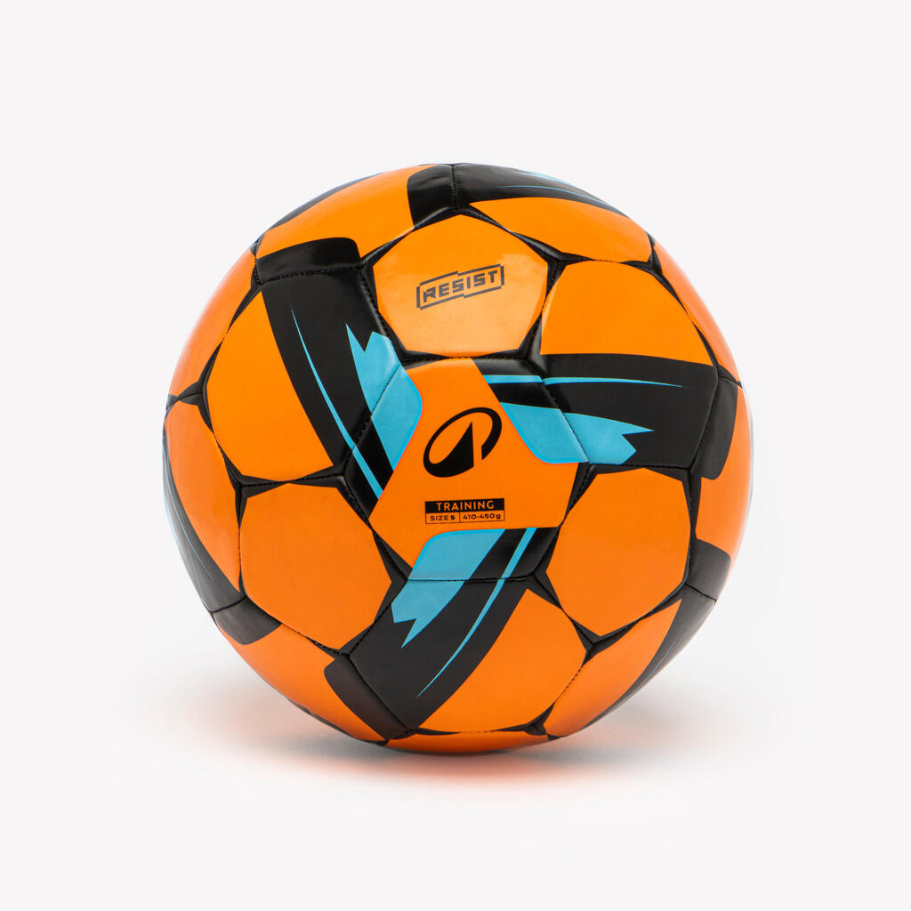 Training Ball Resist, Taille 5, Cousu machine, Revêtement caoutchouc, Orange