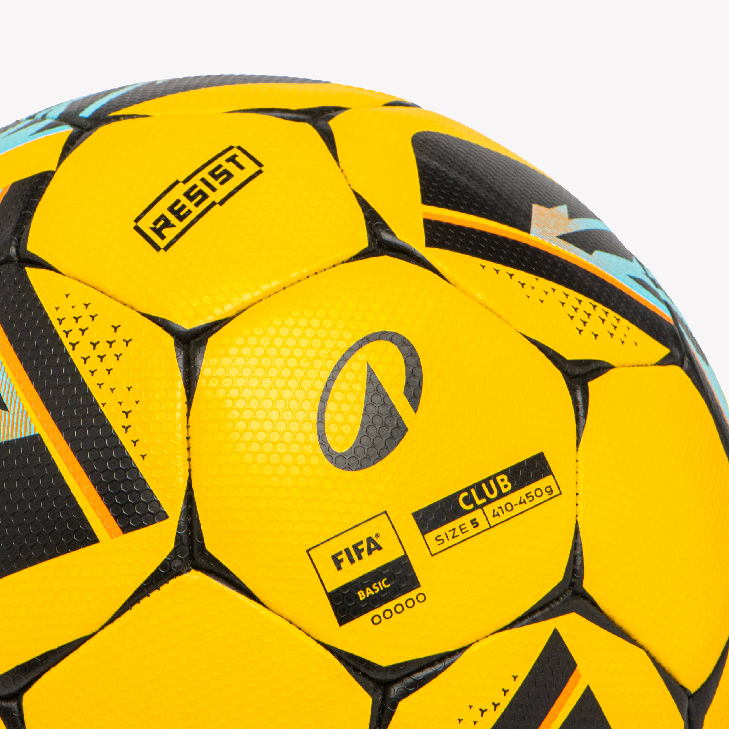 Club Ball Resist Size 5, Hybrid Technology, Rubber Coating - Yellow -  3