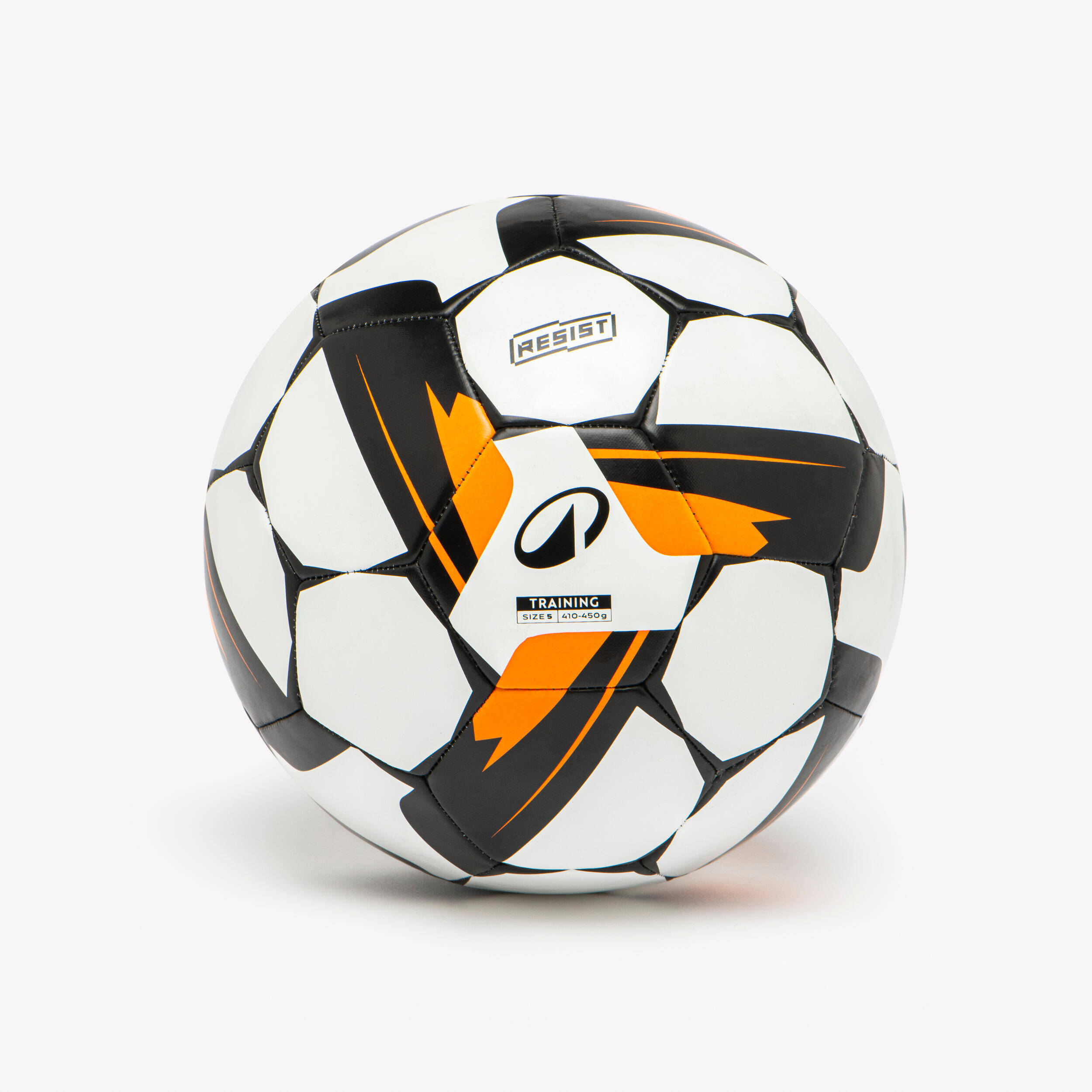 Training Ball Resist Size 5, Machine Stitched, Rubber Coating - White -  1