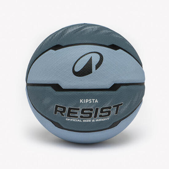 Ballon de basket extérieur polyvalent taille 7 garçon / homme, Resist gris bleu