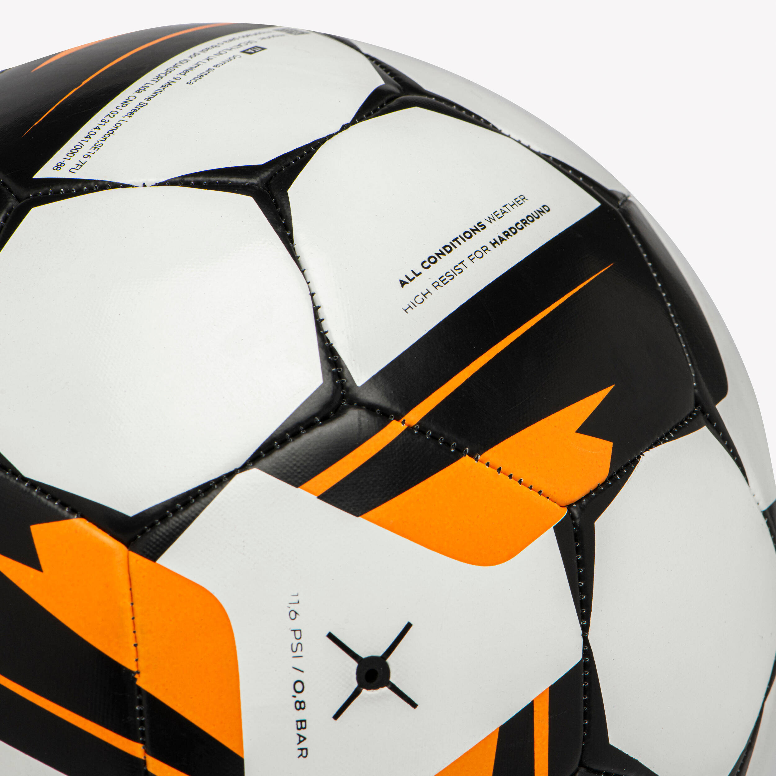 Training Ball Resist Size 5, Machine Stitched, Rubber Coating - White -  4