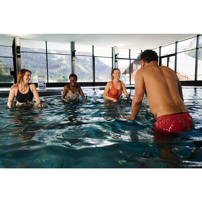 Bustieră de baie Aquagym Aquabike Elea Negru Cărămiziu Damă