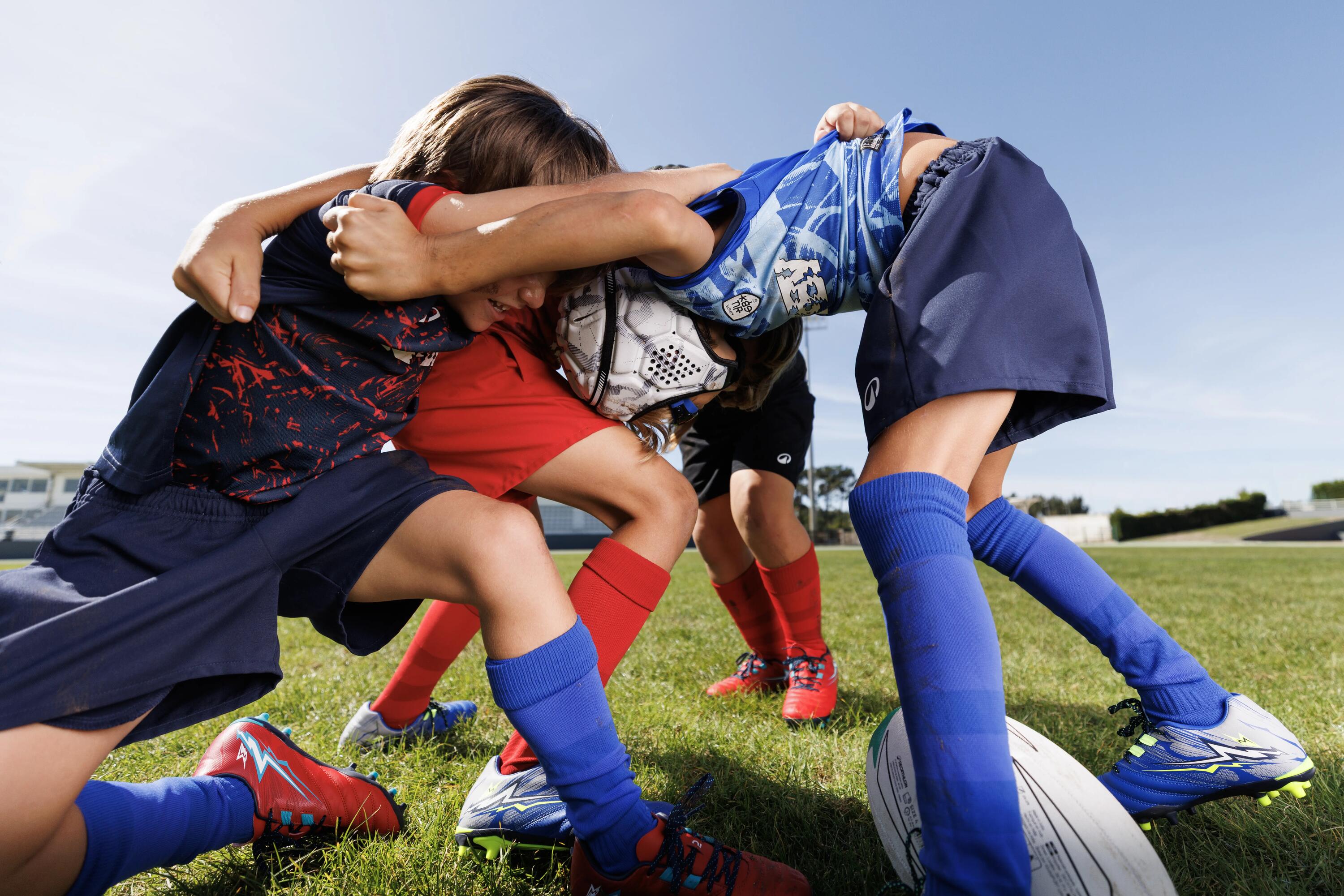 Chaussettes de rugby enfant, R500 rouge 4/6