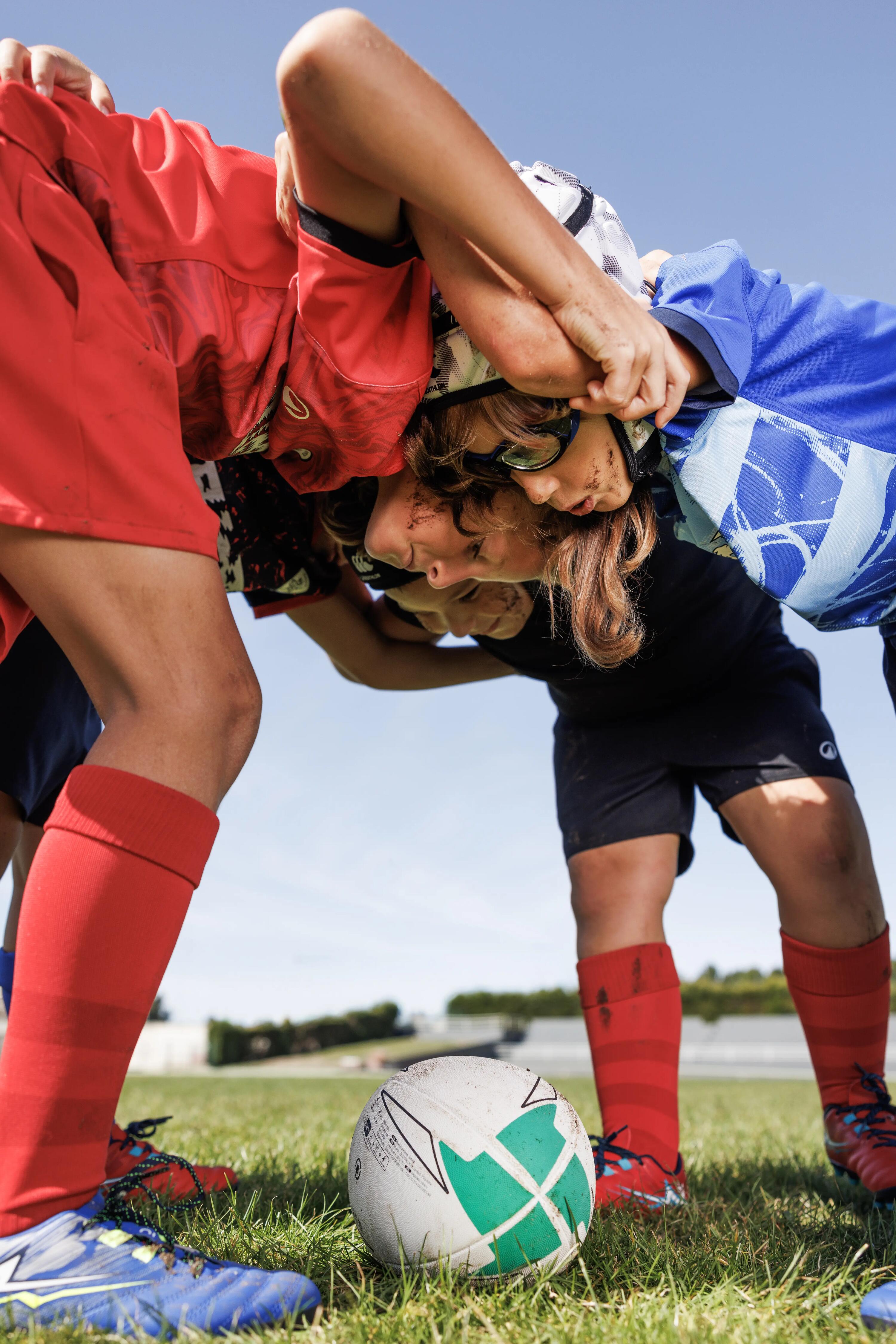 Chaussettes de rugby enfant, R500 rouge 2/6