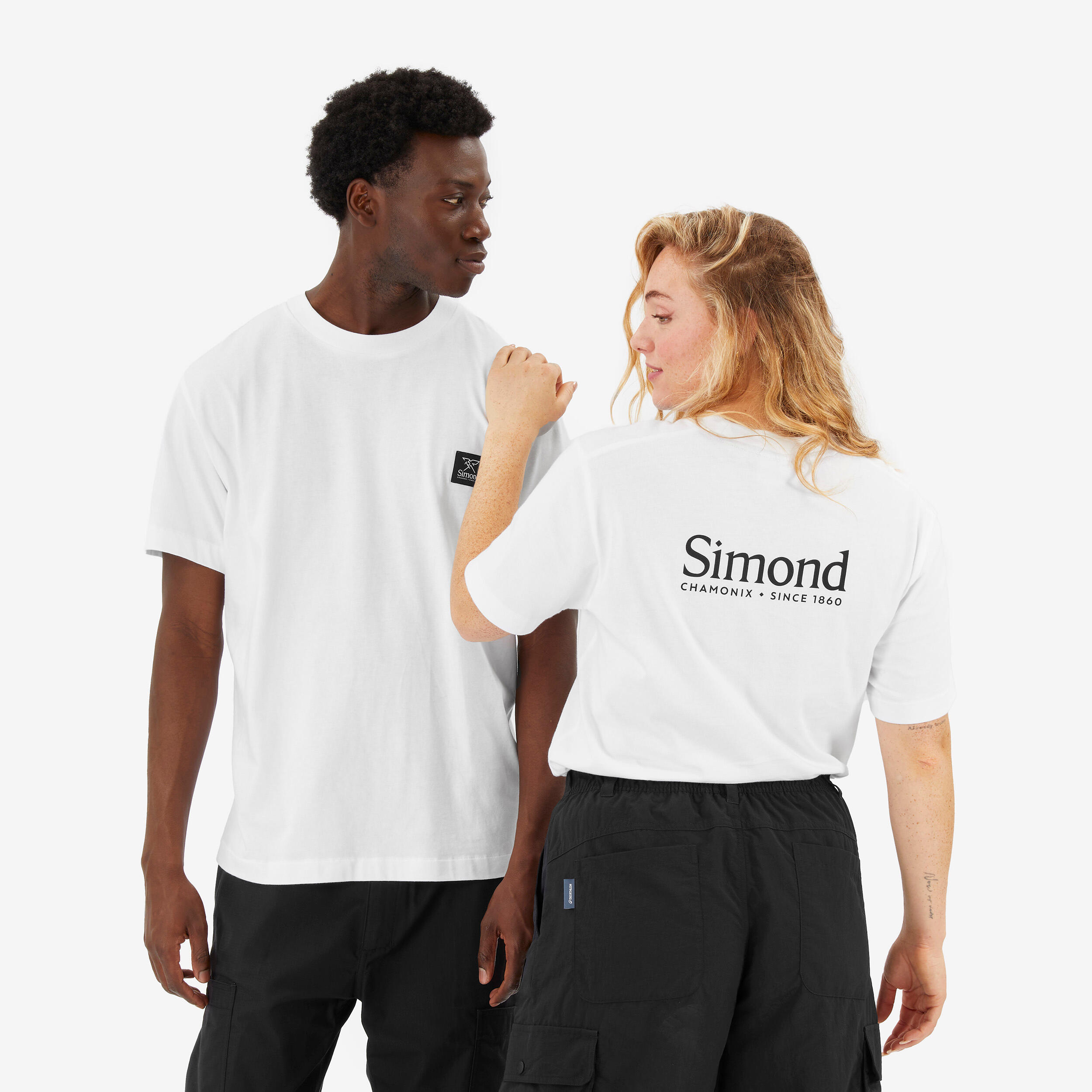Camiseta de montaña y escalada de algodón Fairtrade Unisex blanco 7/12