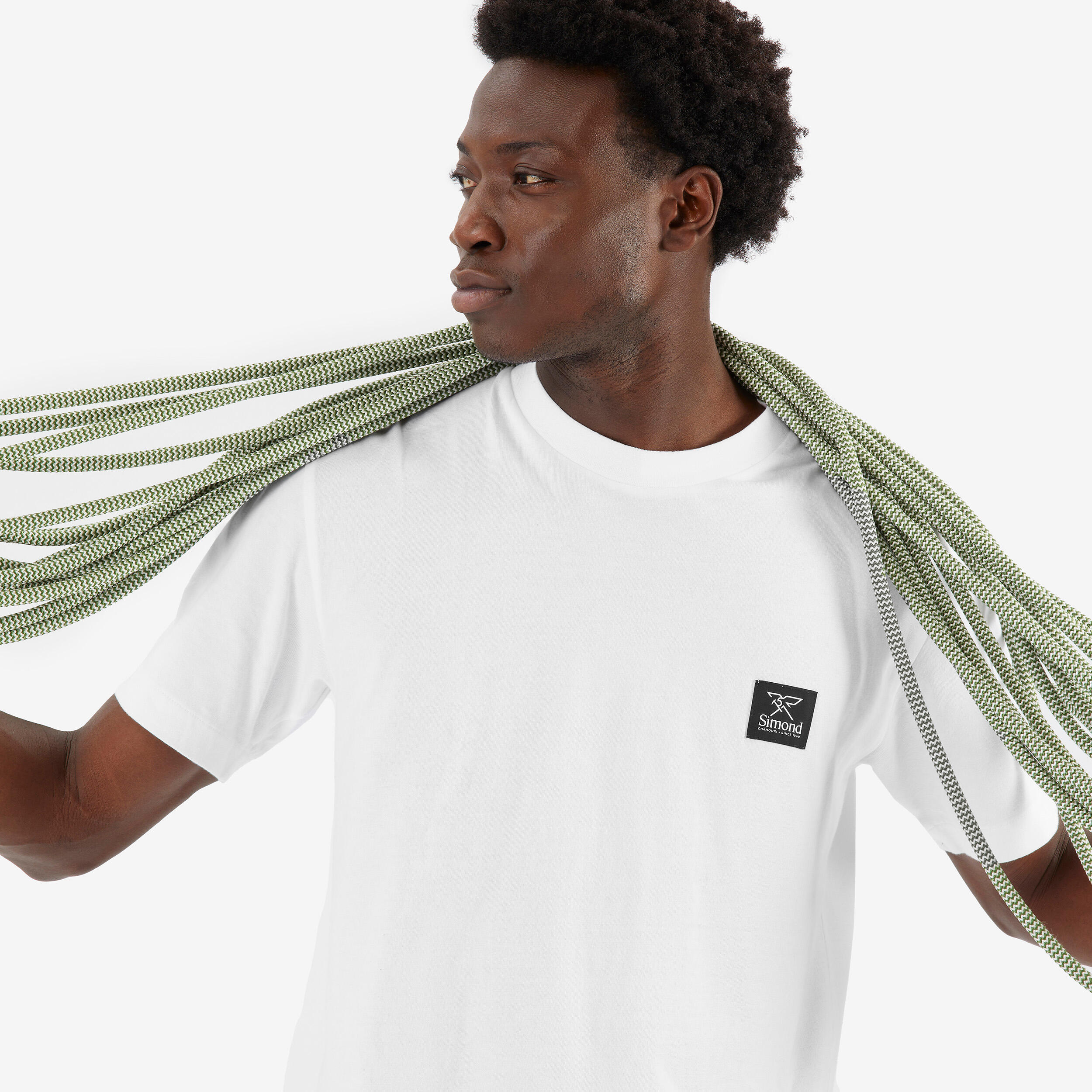 Camiseta de montaña y escalada de algodón Fairtrade Unisex blanco 5/12