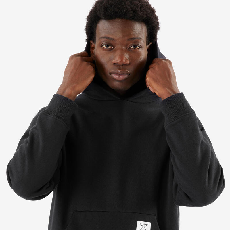 Hanorac cu glugă din bumbac Fairtrade/Max Havelaar Negru Unisex