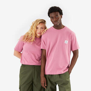 Camiseta de montaña y escalada de algodón Fairtrade Unisex rosa