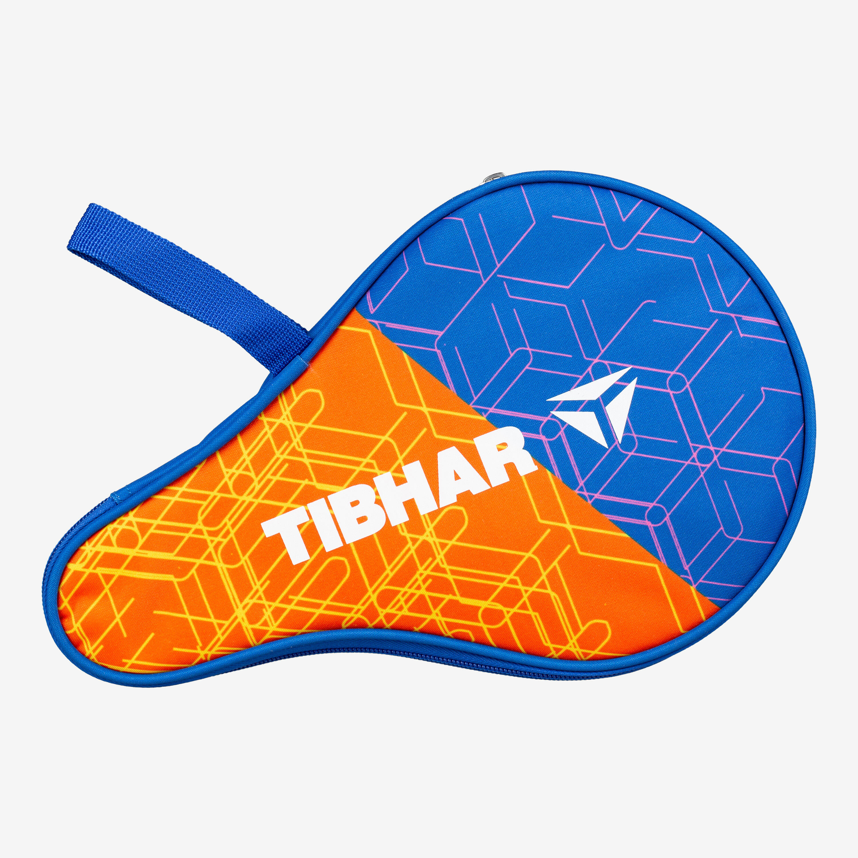 Tafeltennis bat cover Hong Kong met balvak | Tafeltennis bat tas voor maximaal 2 bats | Tafeltennis bat beschermhoes | grijs | marine (marine