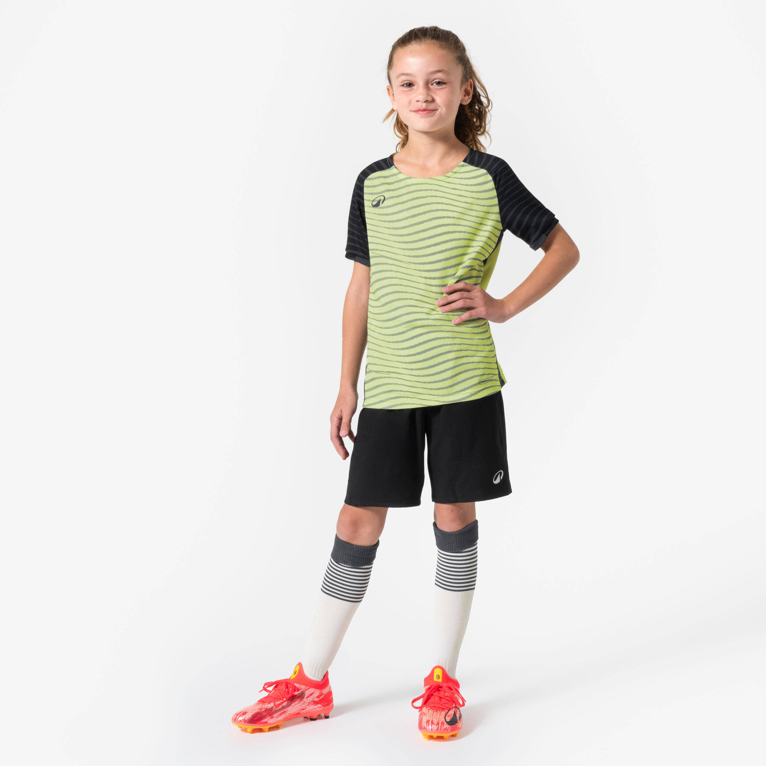 Kids' Short-Sleeved Football Shirt Viralto Ripples - Yellow/Black -  2