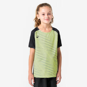 Camiseta de fútbol niño manga corta VIRALTO Jr Ripples Amarillo y Negro