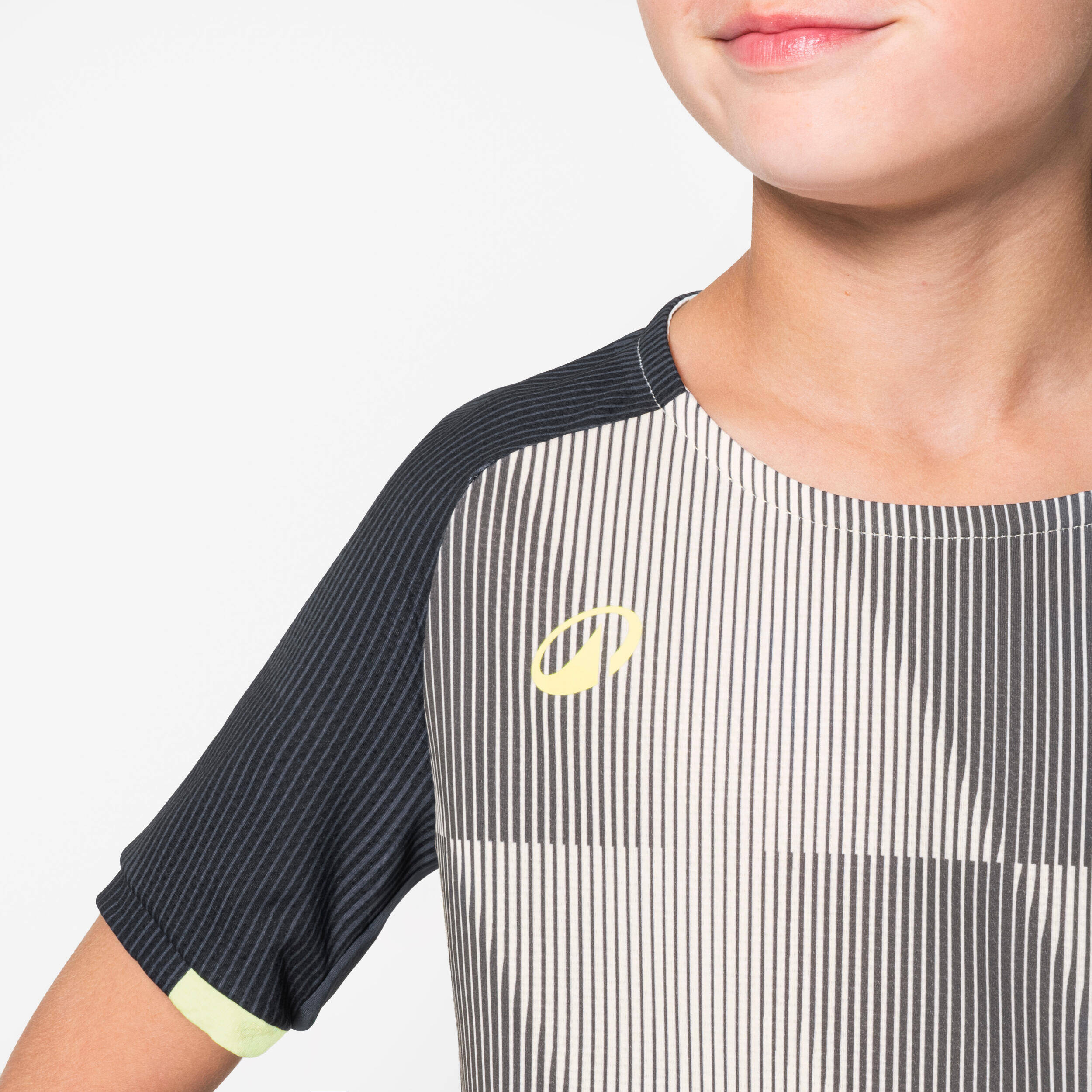 Kids' Short-Sleeved Football Shirt Viralto Jr Dop - Grey/Ivory/Yellow -  3