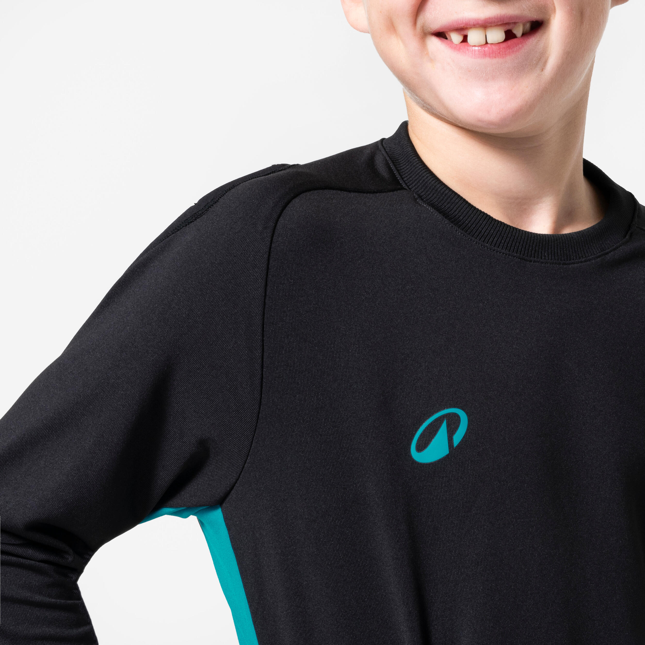 Keepershirt voor voetbal kinderen F100 zwart 3/6