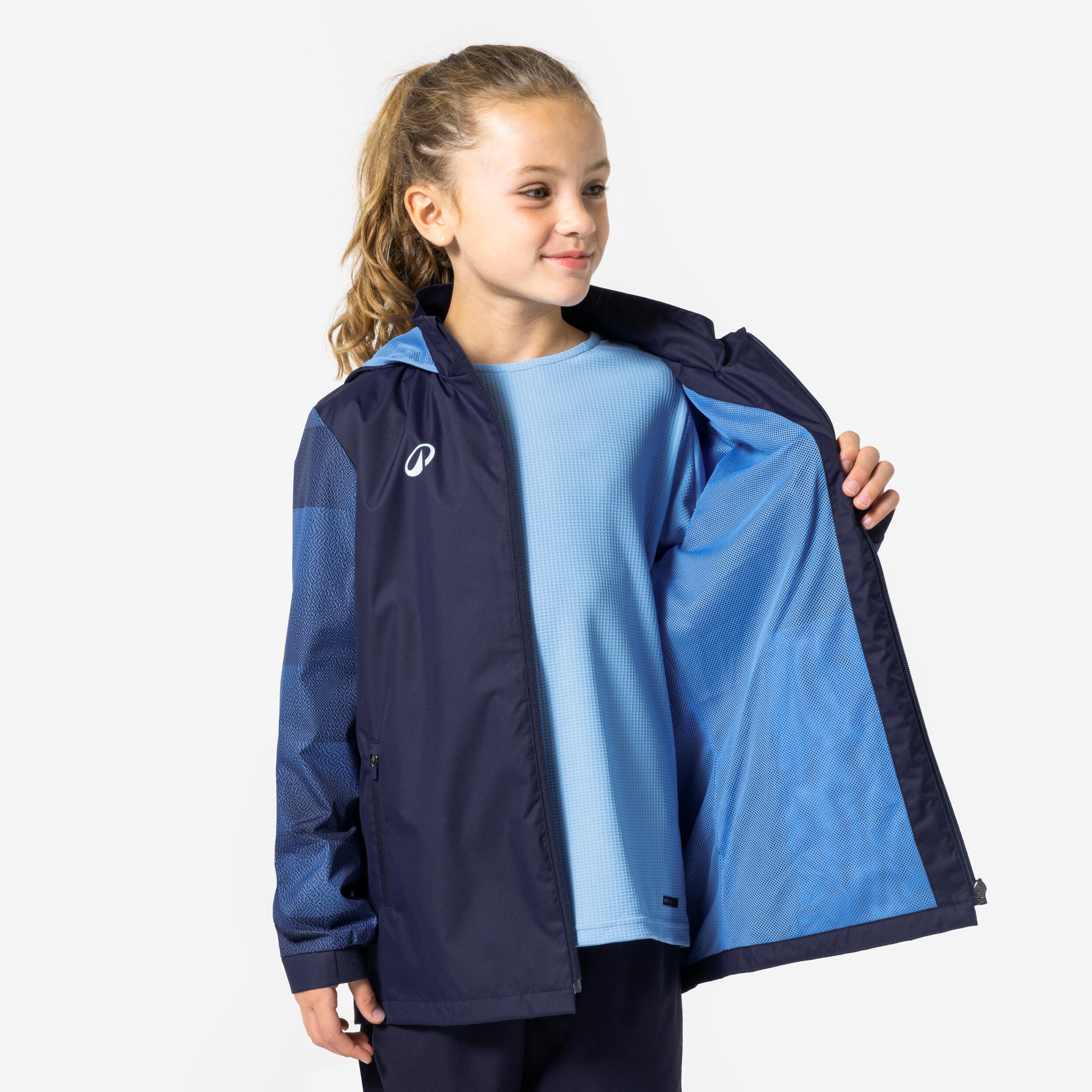 Coupe-pluie enfant VIRALTO JR CHECK Marine et manche motifs bleu 7/8