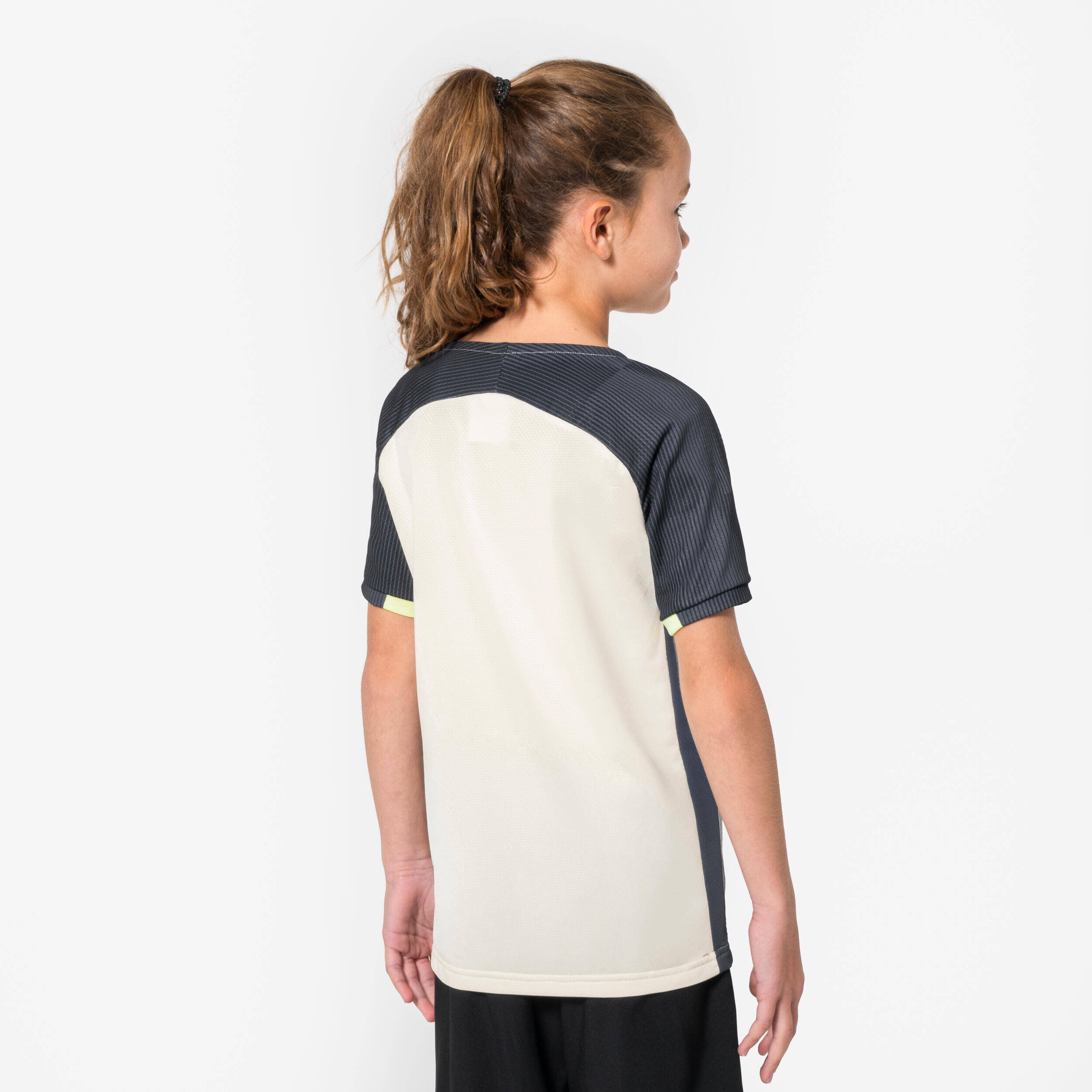 Kids' Short-Sleeved Football Shirt Viralto Jr Dop - Grey/Ivory/Yellow -  5