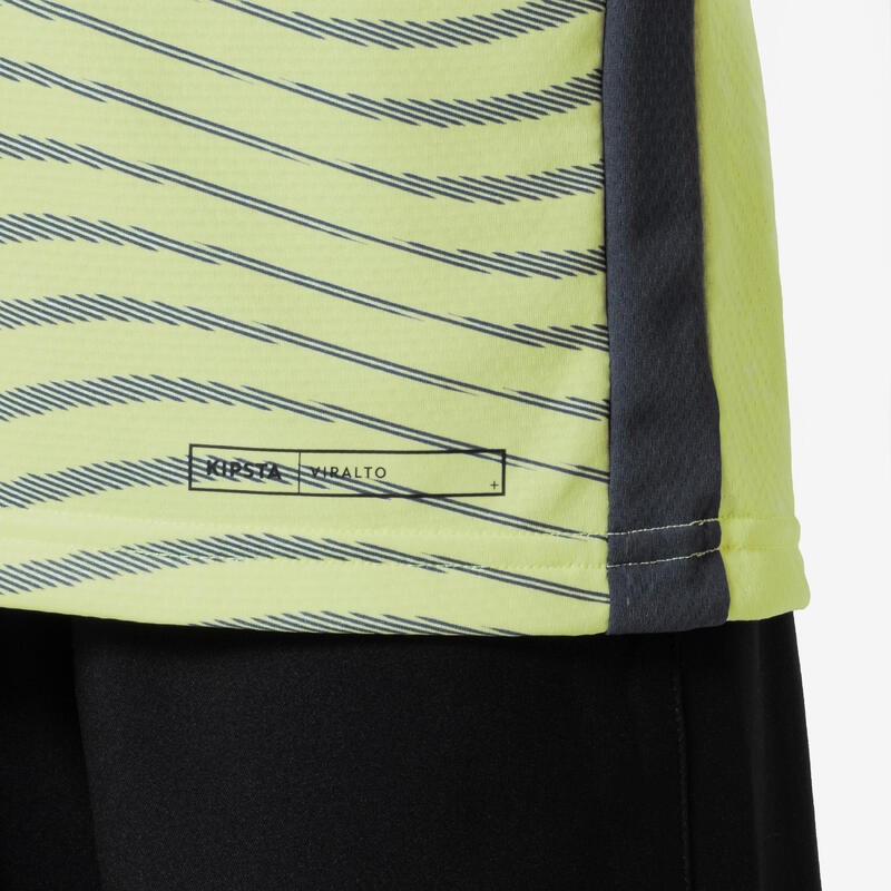 Tricou de fotbal cu mânecă scurtă VIRALTO Ripples Galben-Negru Copii