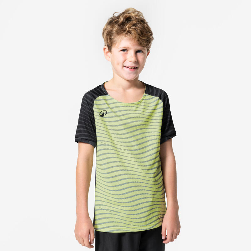 Tricou de fotbal cu mânecă scurtă VIRALTO Ripples Galben-Negru Copii