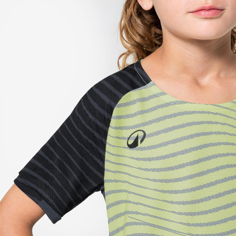 Tricou de fotbal cu mânecă scurtă VIRALTO Ripples Galben-Negru Copii