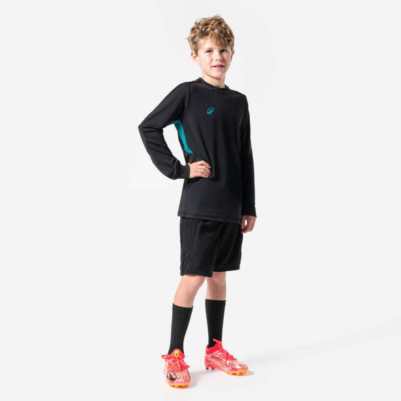 Bluză Portar Fotbal F100 negru Copii 