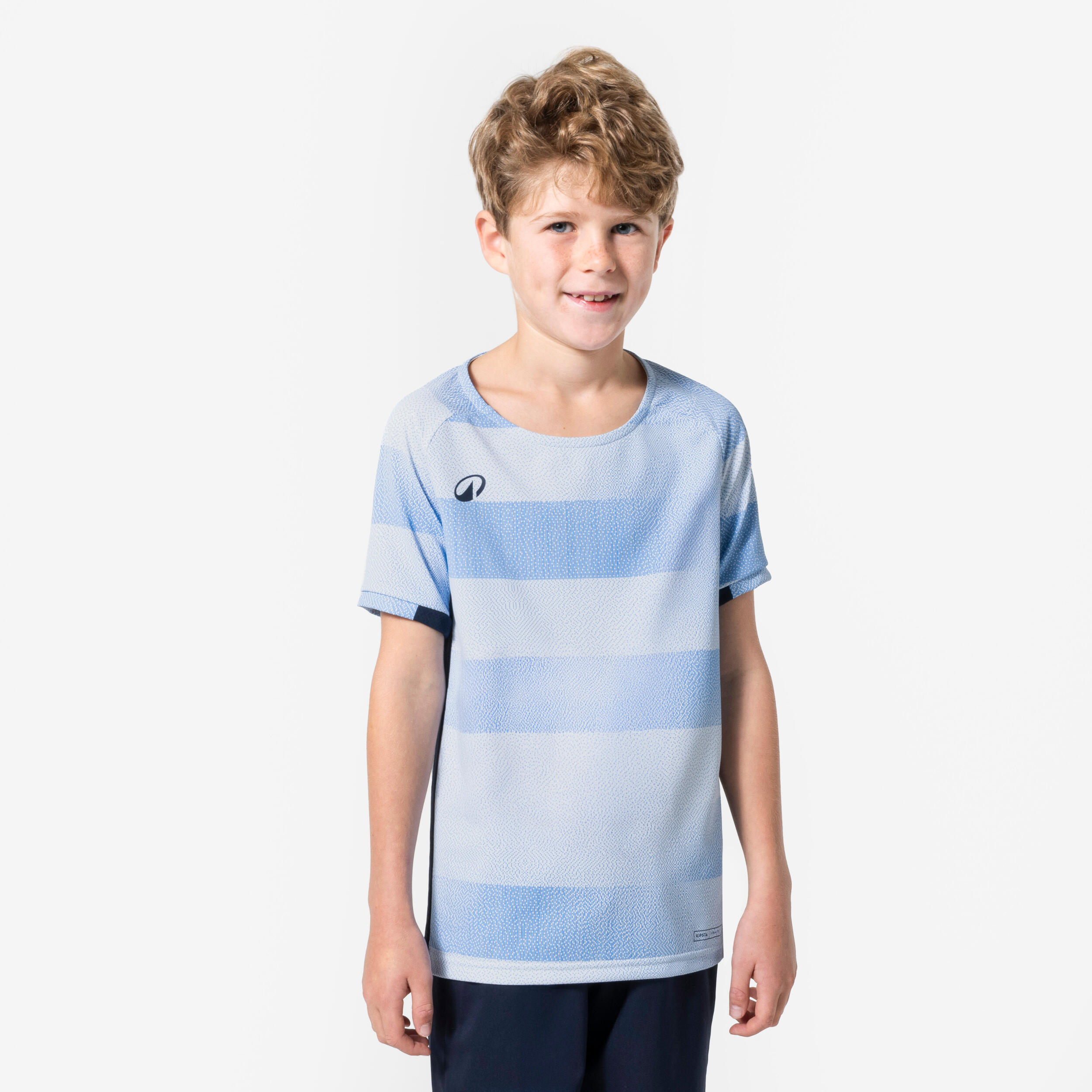Kids' Short-Sleeved Football Shirt Viralto Jr Block - Sky Blue/Blue