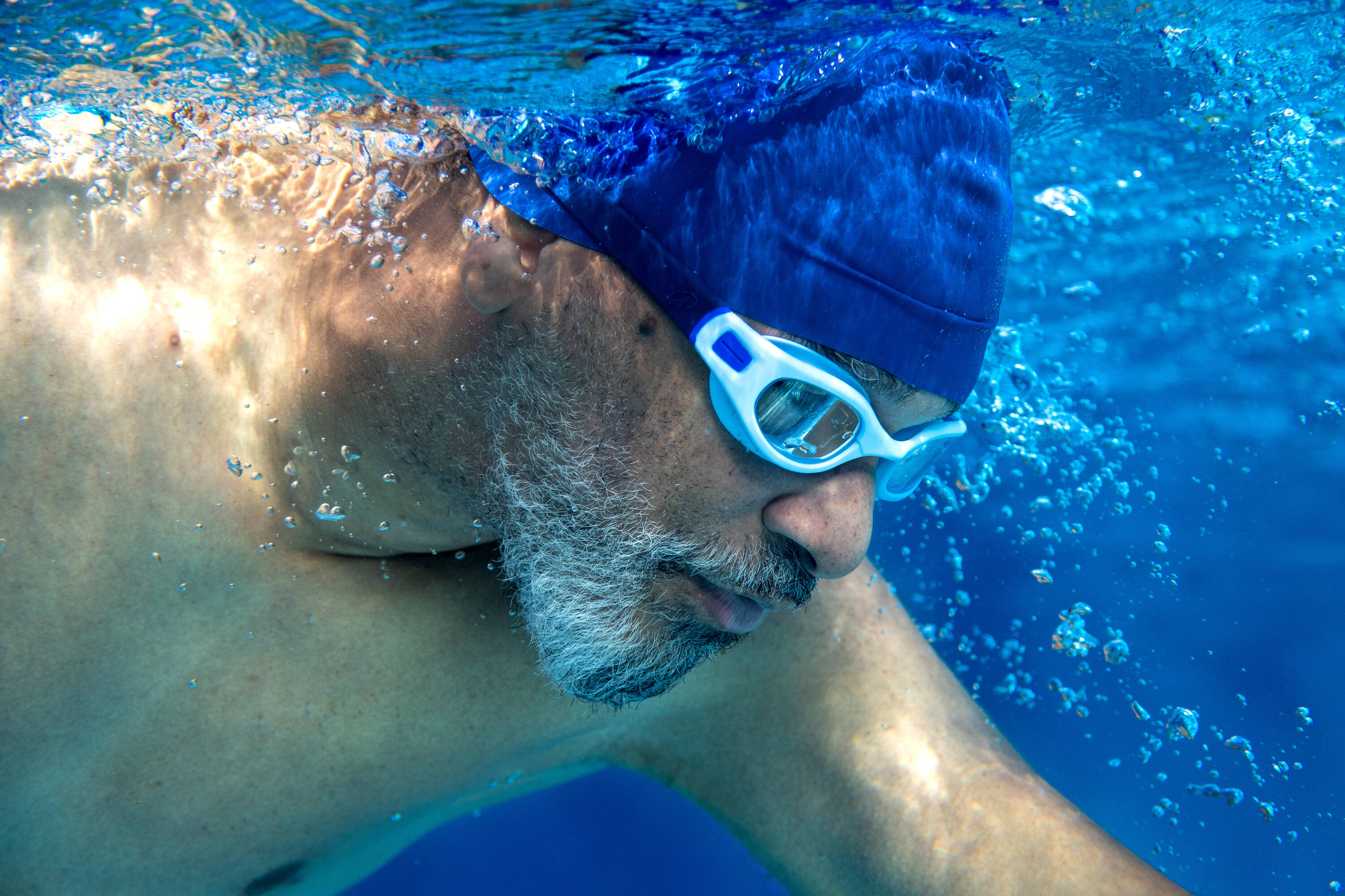 Swimming goggles soft - Clear lenses - Size small - Blue indigo -  3