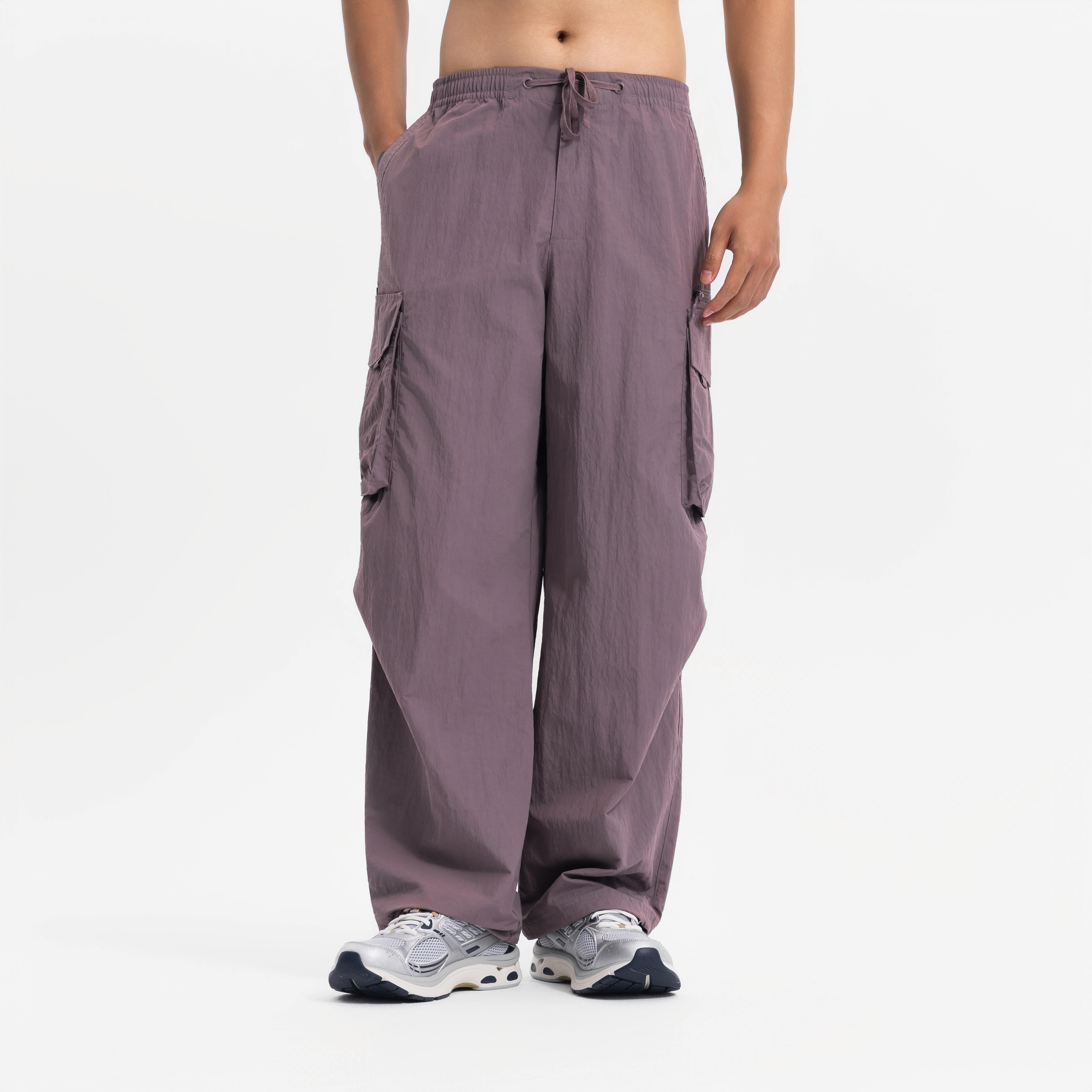 Sportswear oversize cargo pants-quartz brown