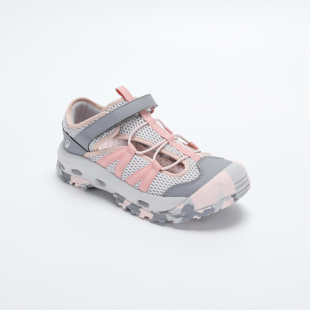 Shandales de randonnée aquatique JUNIOR MH 500 gris rose