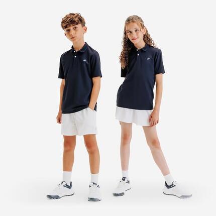 Polo de golf respirant enfant, WW500 bleu marine