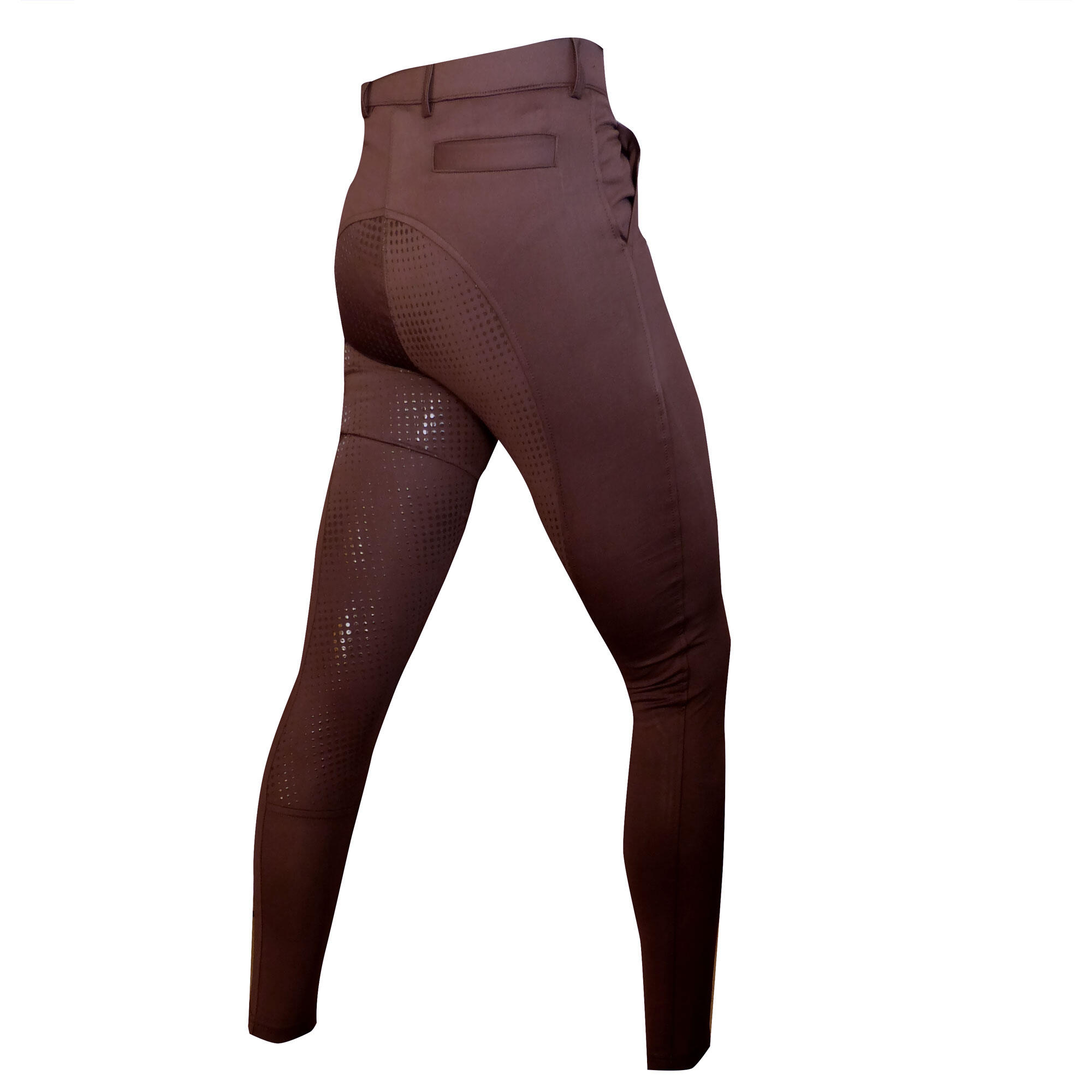 Pantalón Brechees Elástico con Grip de Equitación Hombre Zaldi Marron 2/2