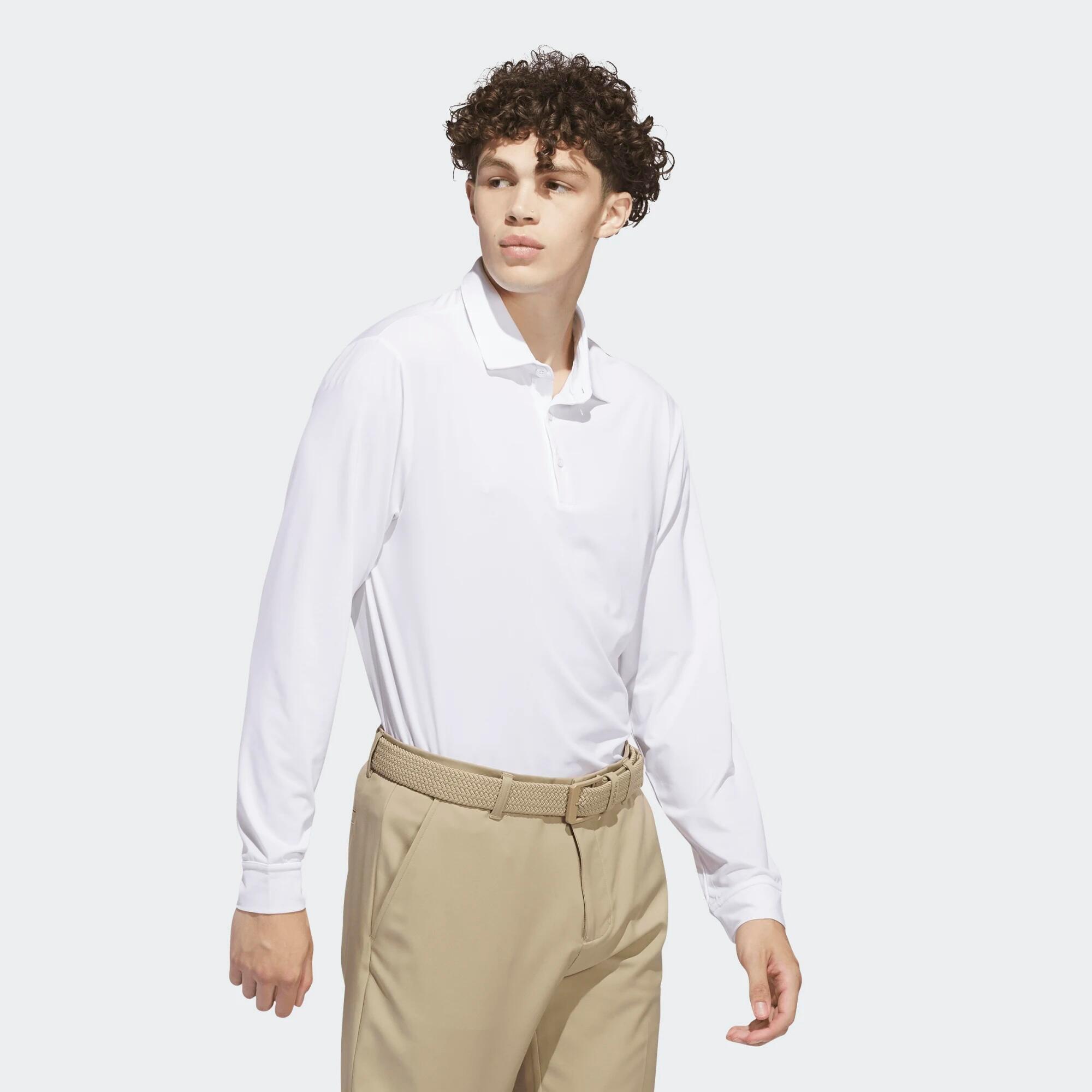 Polo de Golf Sintético de Manga Comprida Homem Core Branco 5/7