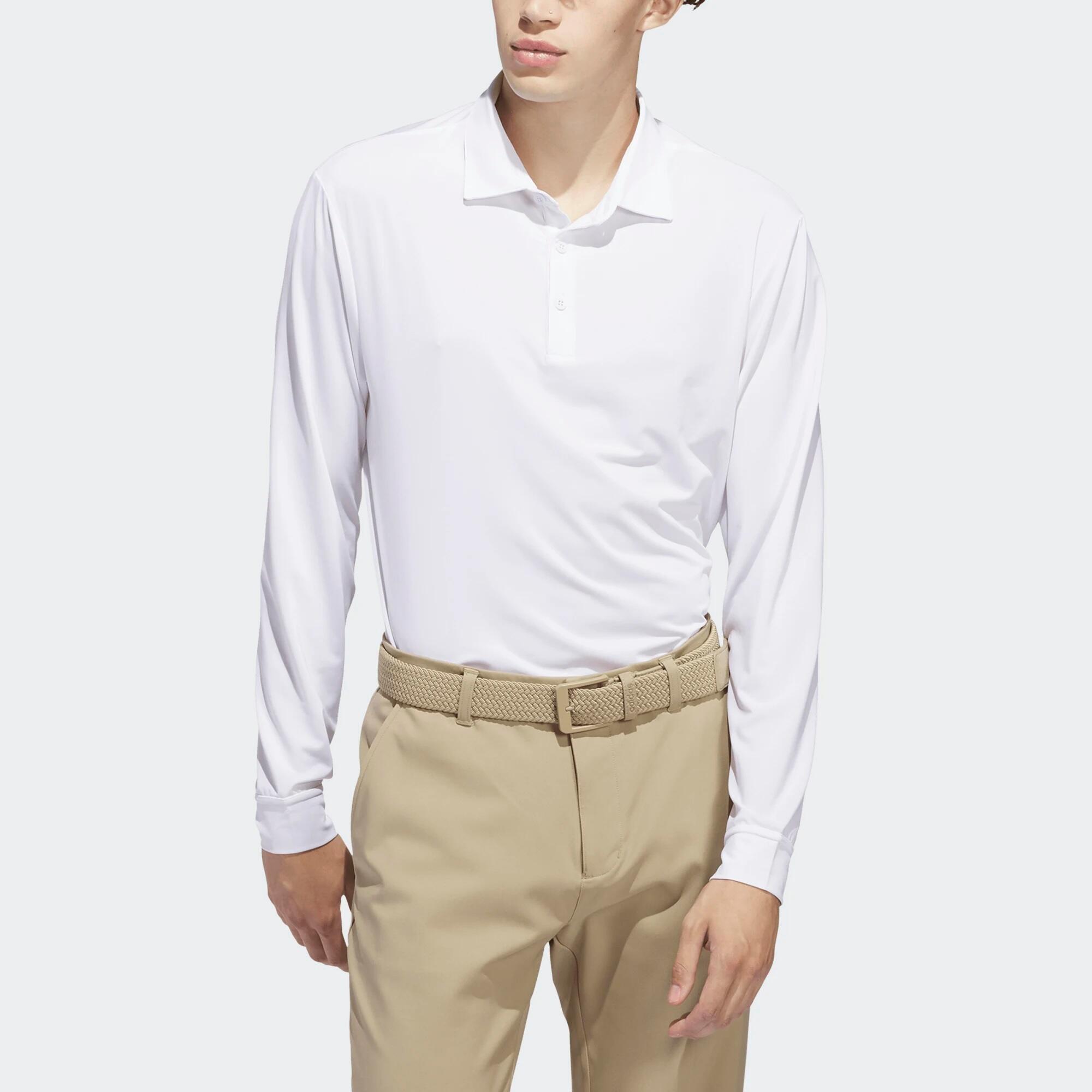 Polo de Golf Sintético de Manga Comprida Homem Core Branco 3/7