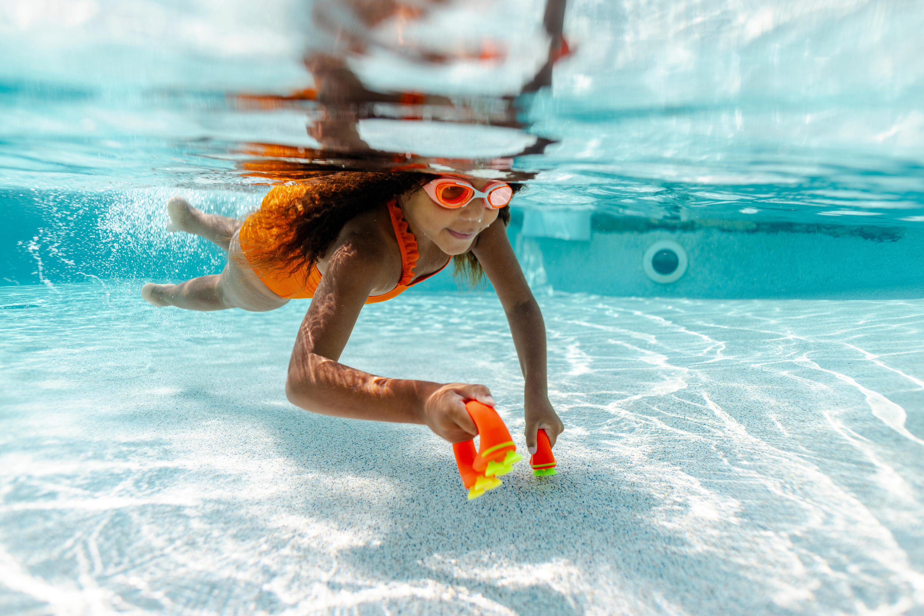 Lunettes de natation teintées rose enfant, Xbase 5/5