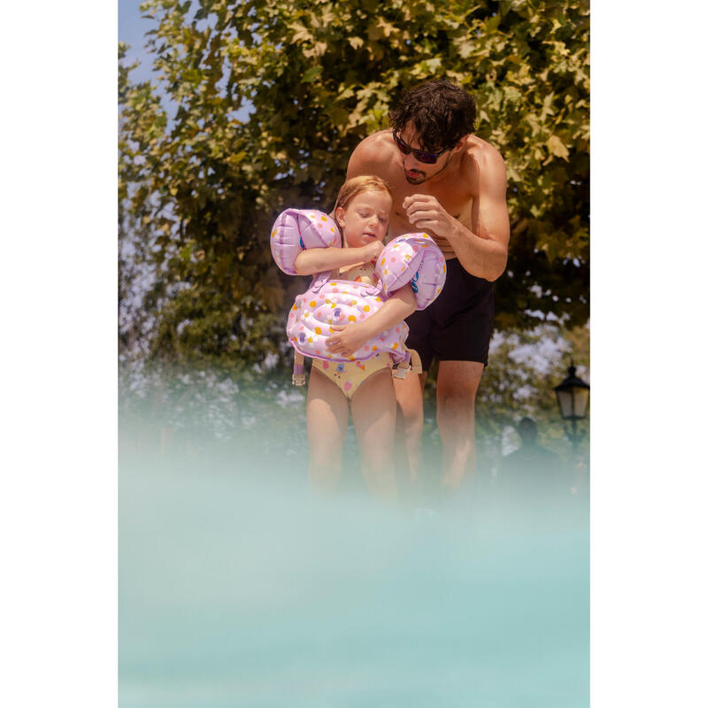 Centură aripioare adaptabilă înot piscină Tiswim allpop Mov Copii 15-30 kg