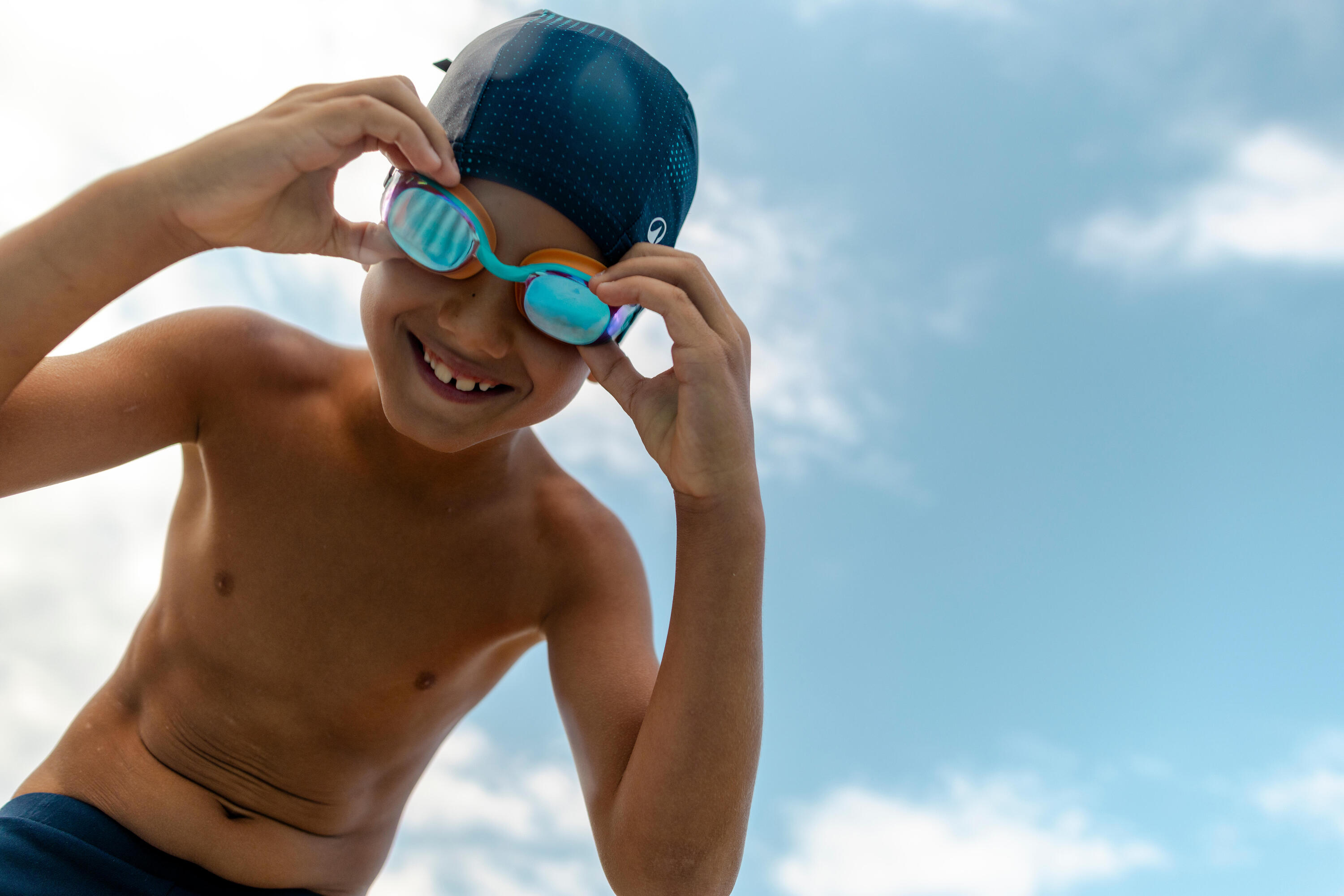 Casque de bain en tissu, taille P 5/6