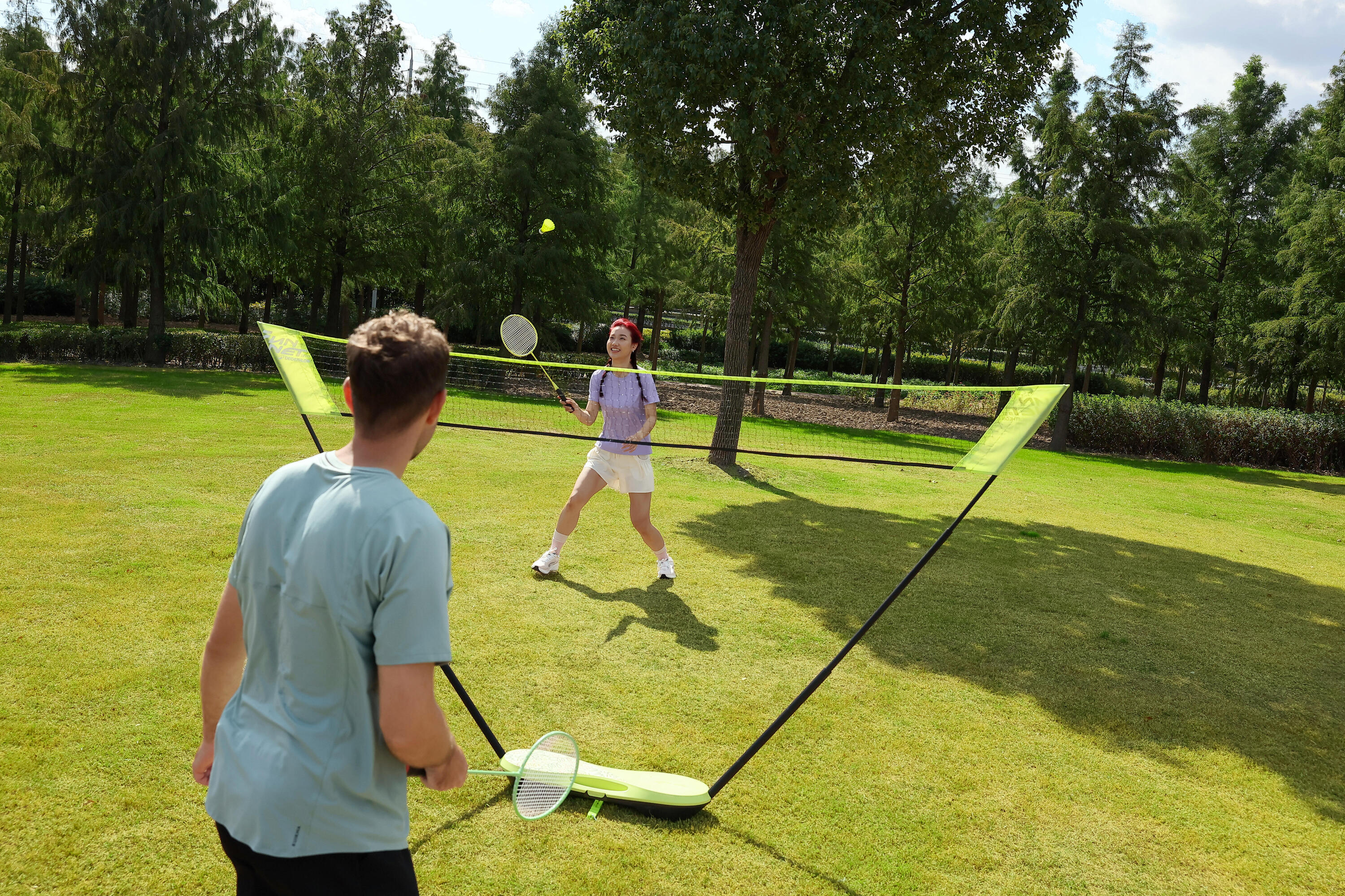 Badmintonnet Fun set 3 m Pop geel 17/21