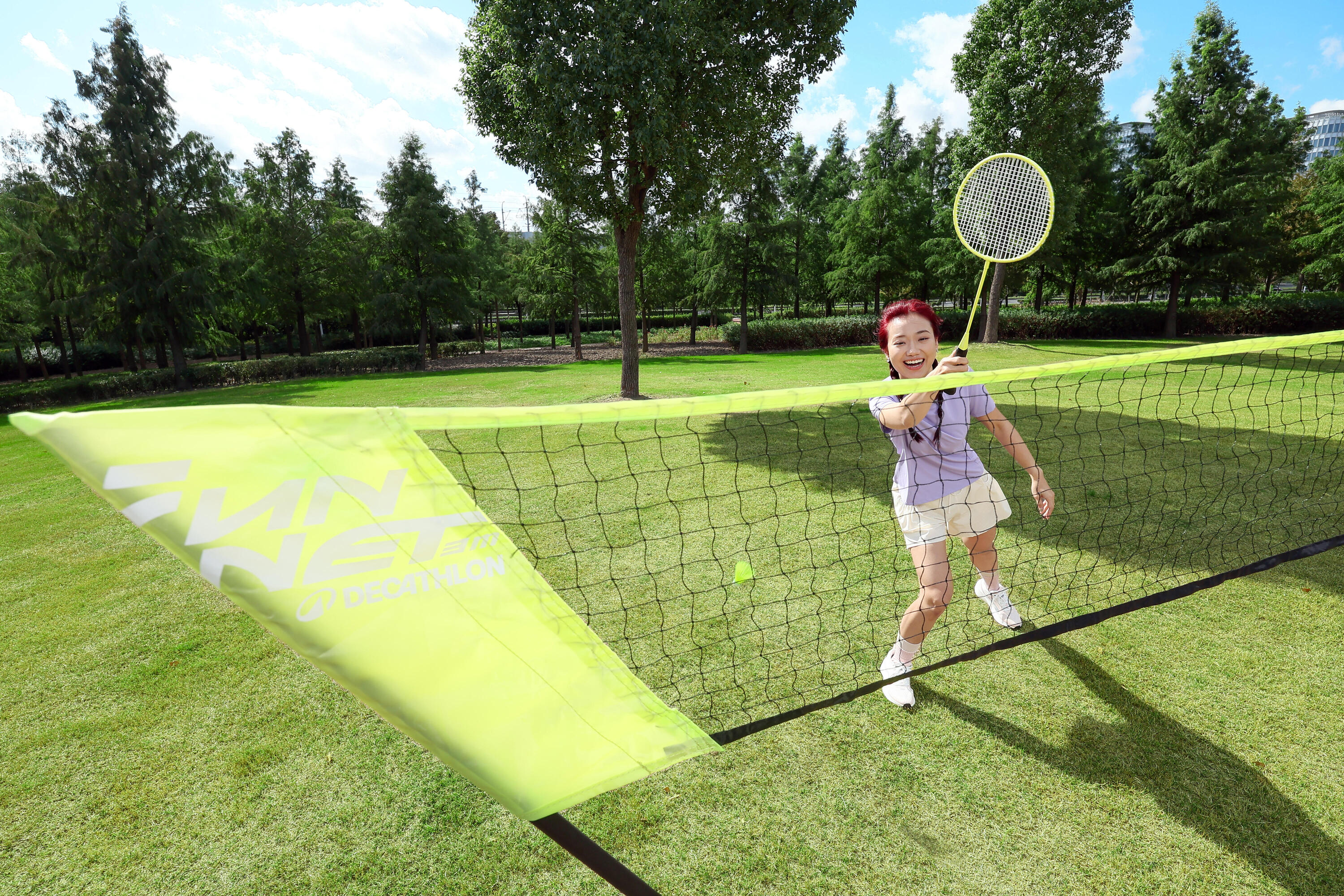 Badmintonnet Fun set 3 m Pop geel 15/21