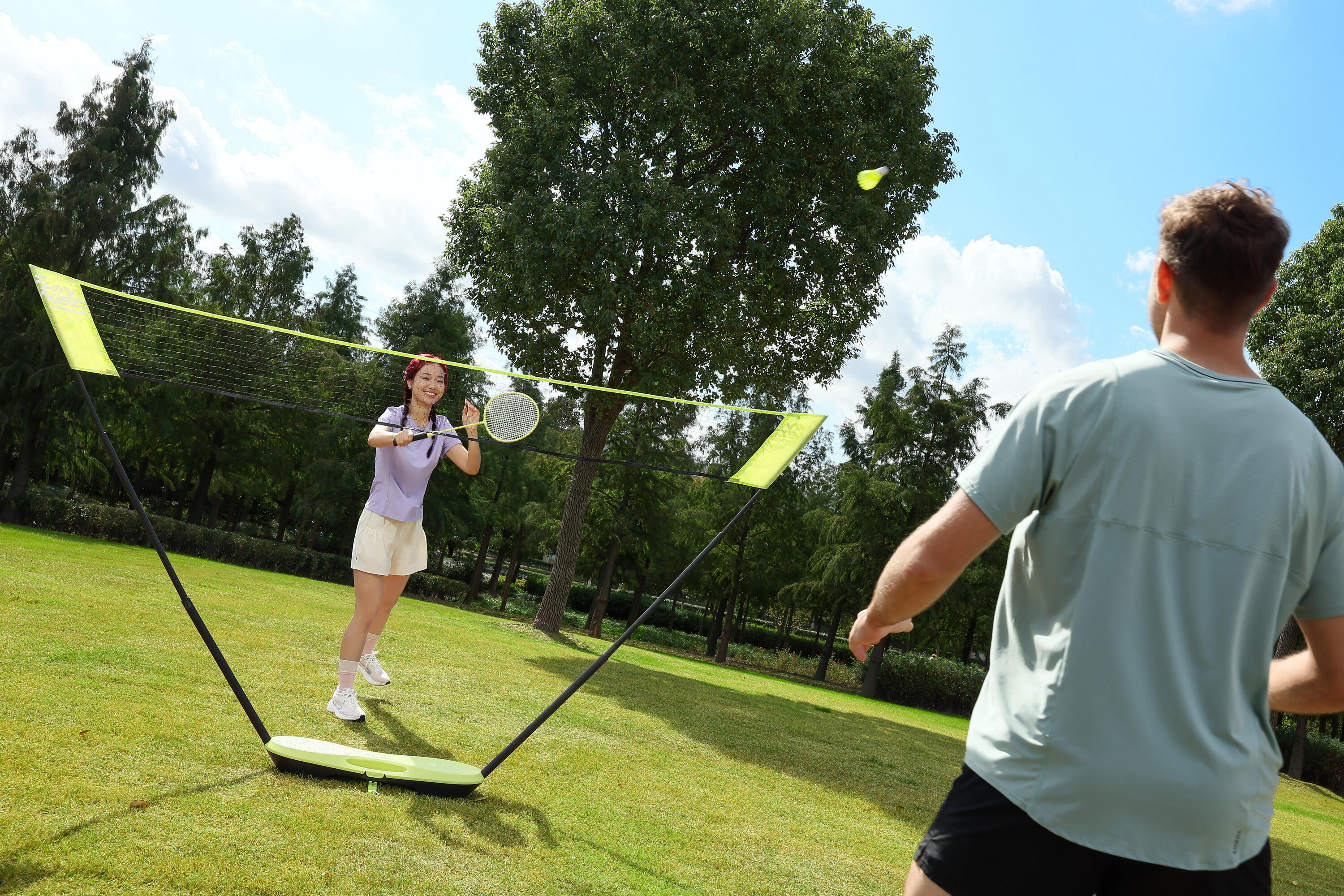 Badmintonnet Fun set 3 m Pop geel 14/21
