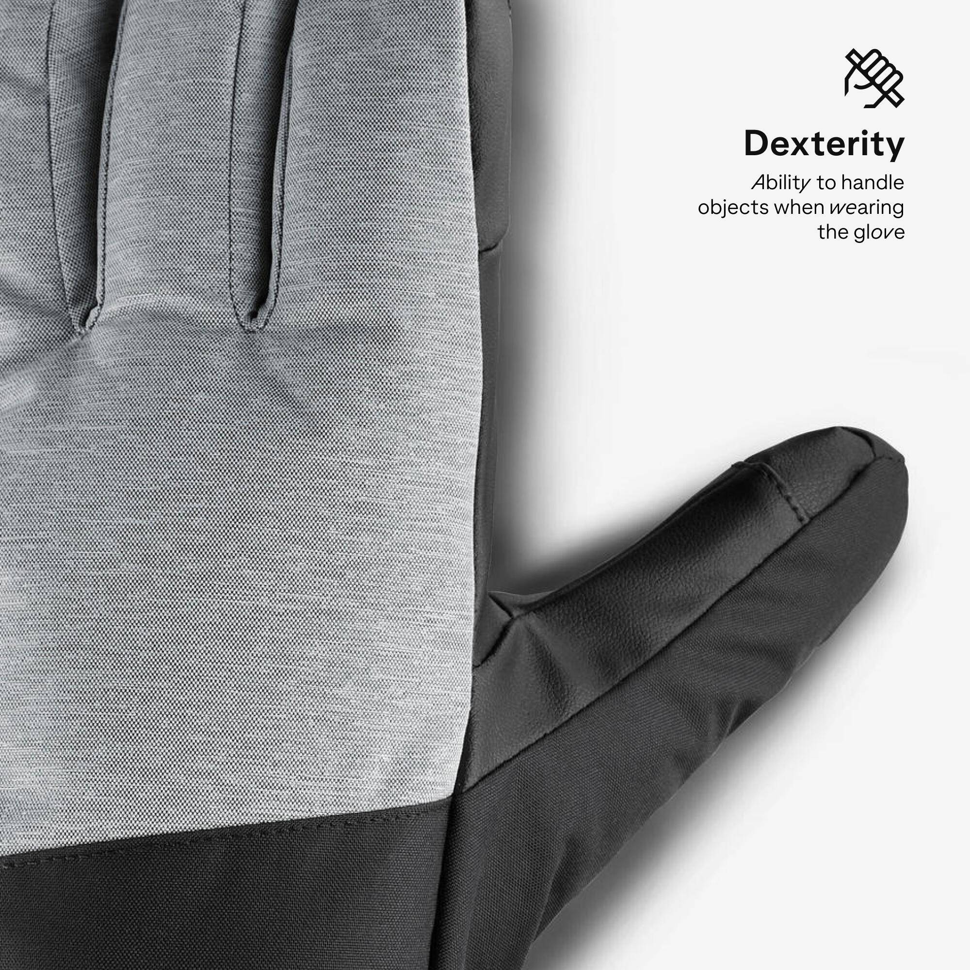 Winter Waterproof Gloves for Skiing- GREY -  3