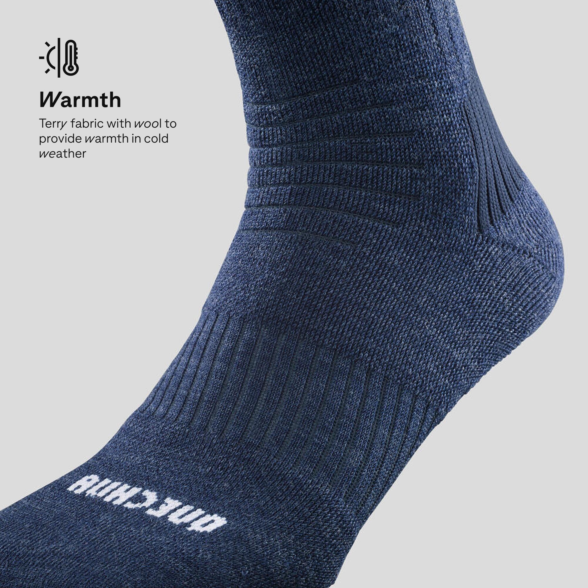 Unisex Winter Socks with Wool & Acrylic 2 Pairs Blue - SH100