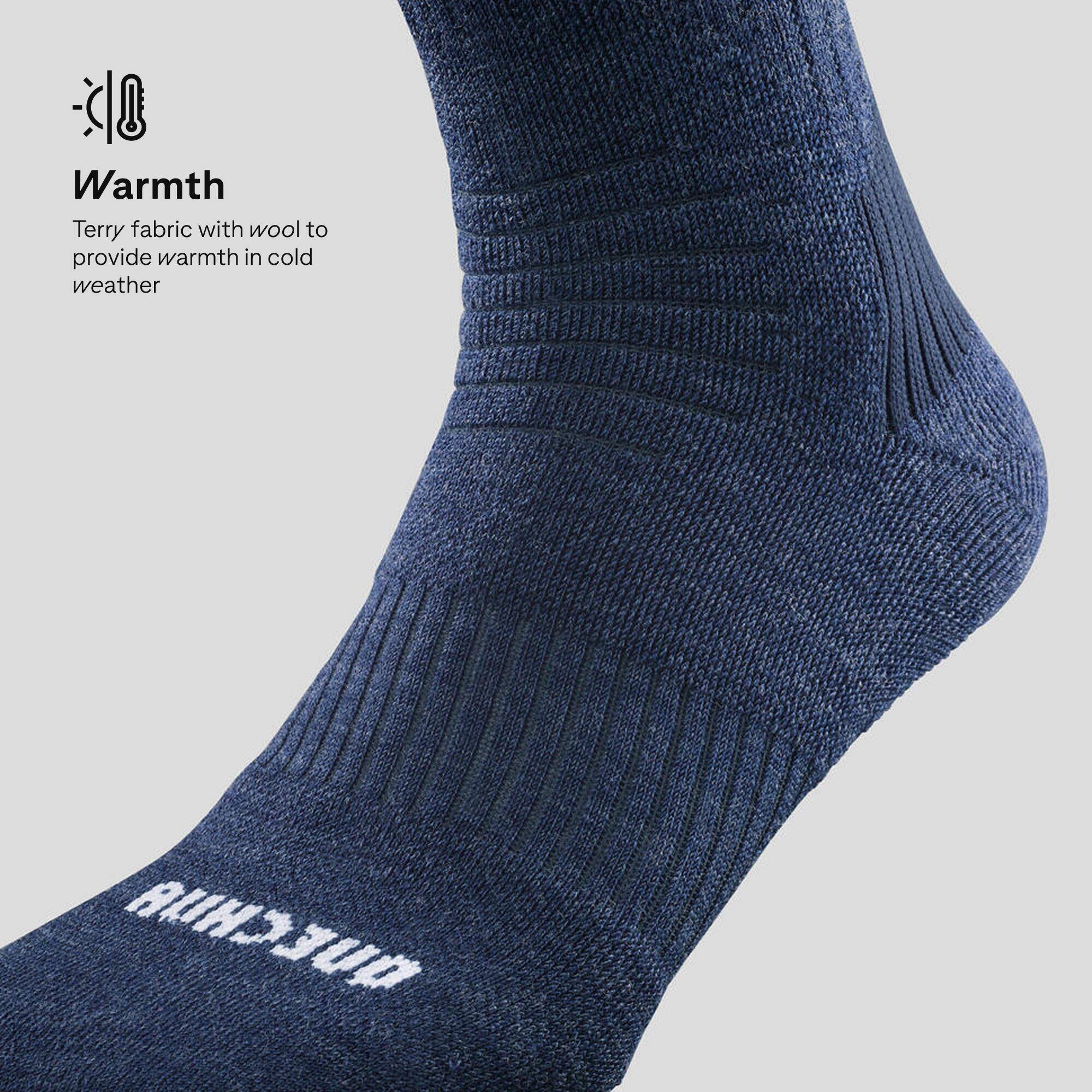 Unisex Winter Socks with Wool & Acrylic 2 Pairs Blue - SH100 -  3