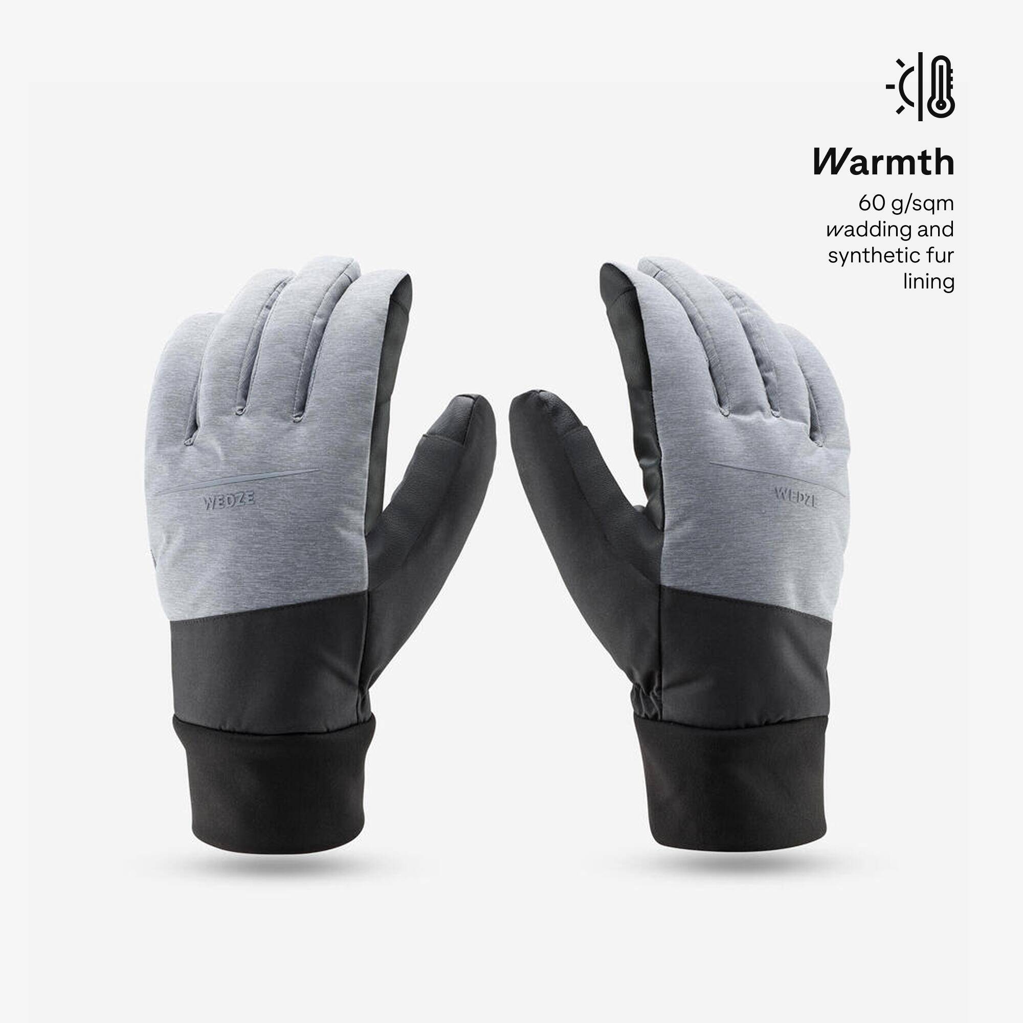 Winter Waterproof Gloves for Skiing- GREY -  2
