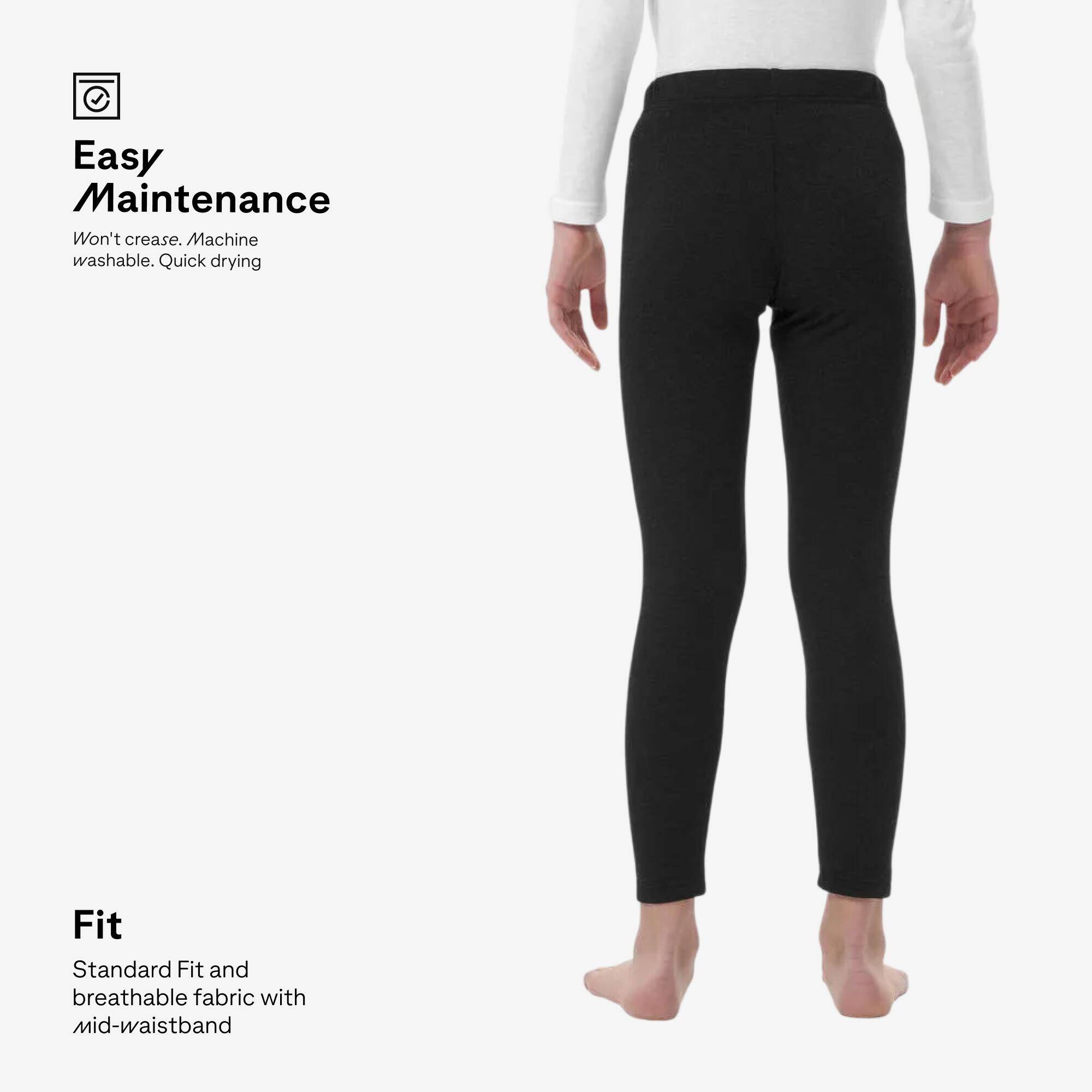 Kids’ thermal ski base layer trousers - BL100 - black -  4
