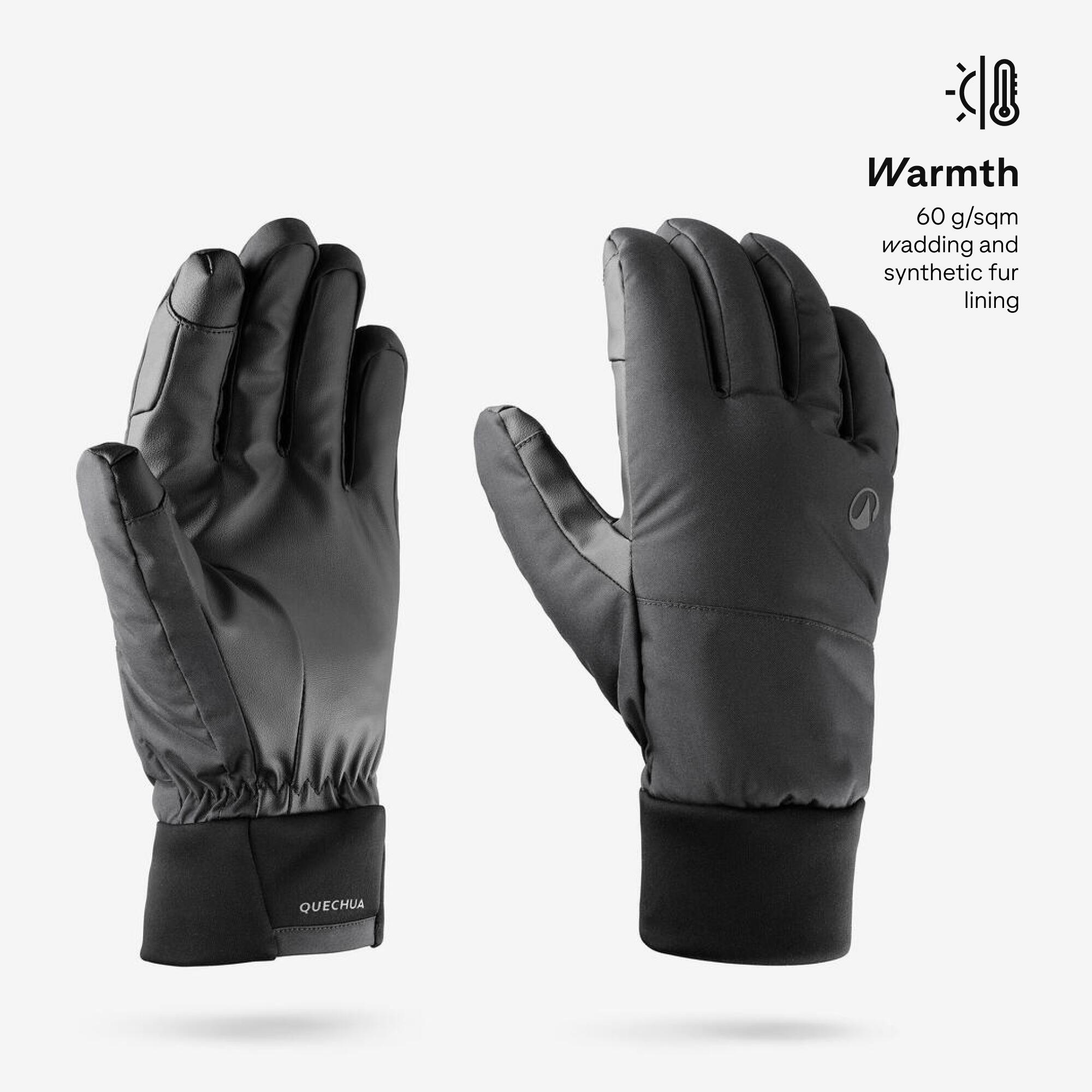 Adult Ski Gloves 100 - Black 15/17