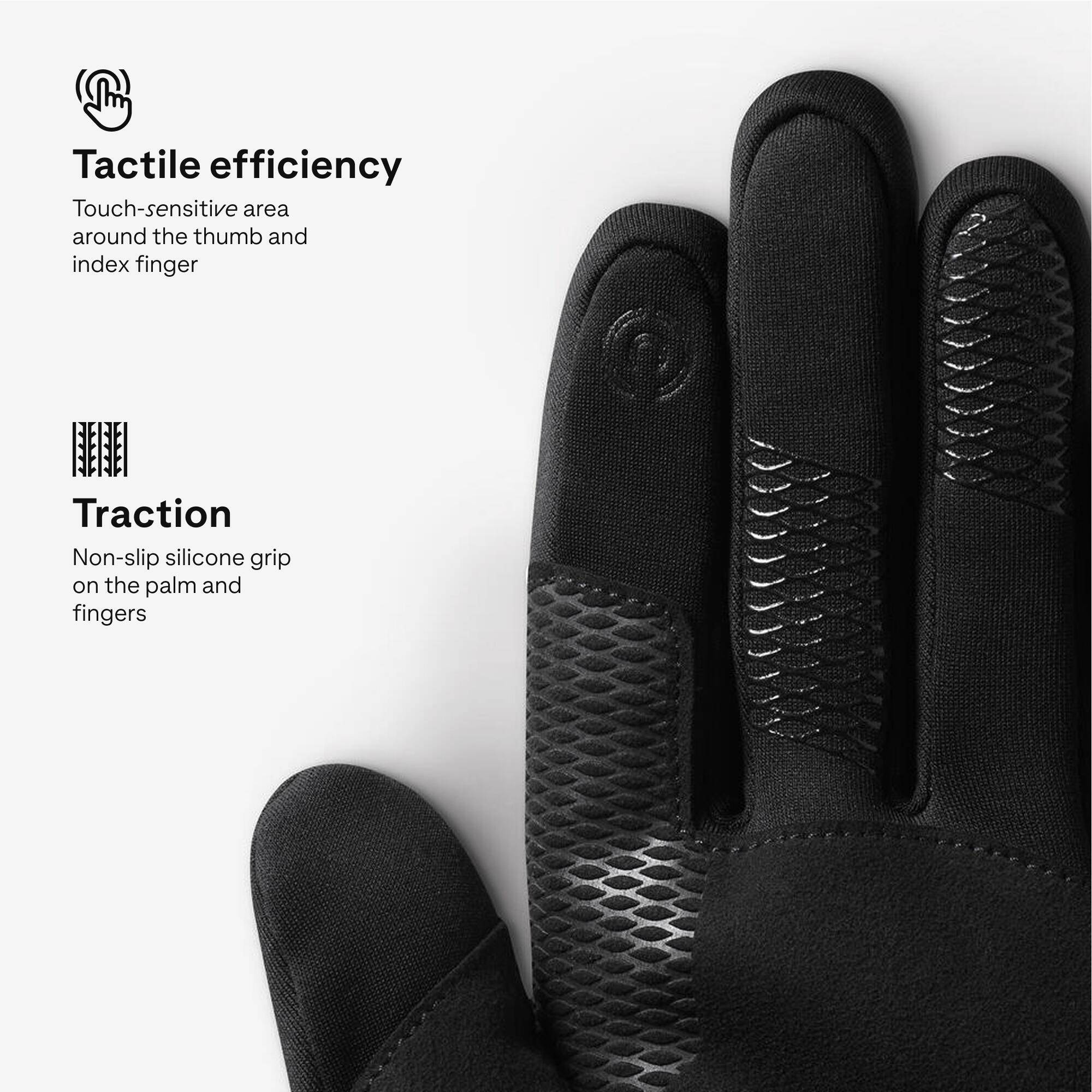 Adult’s warm and tactile trekking gloves, MT500 - Black -  3