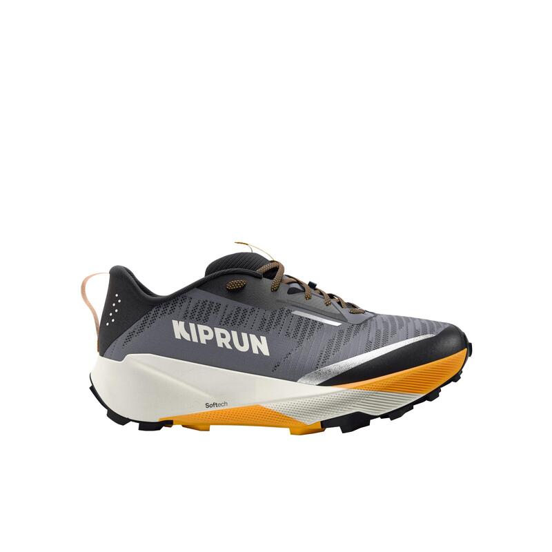Încălțăminte de alergare trail, Kiprun Kipsummit, gri portocaliu Bărbați
