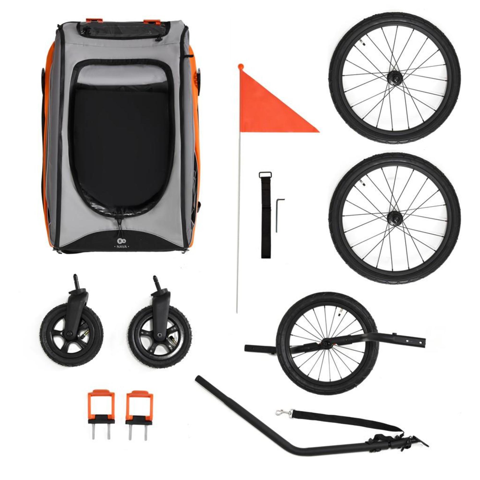 REMOLQUE DE BICICLETA KINDERKRAFT NAVA 3 EN 1 - CD 9/9