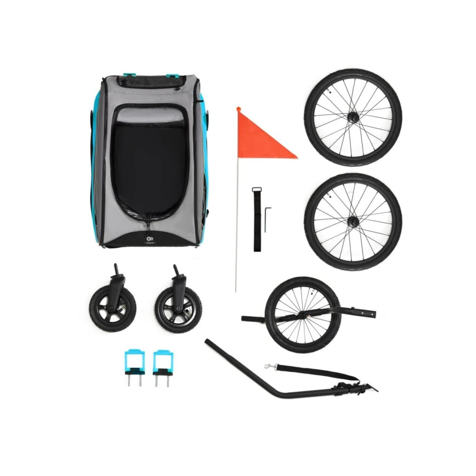 REMOLQUE DE BICICLETA KINDERKRAFT NAVA 3 EN 1 - CD 9/9